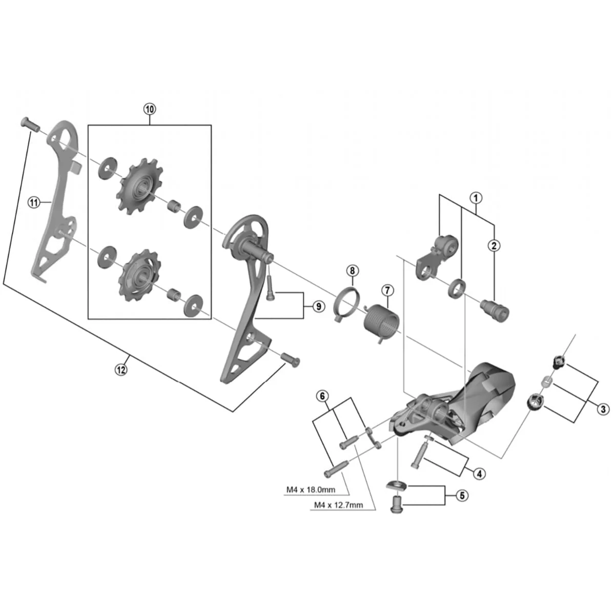 Chape Interne pour Dérailleur Arrière SHIMANO RD-R7000 GS