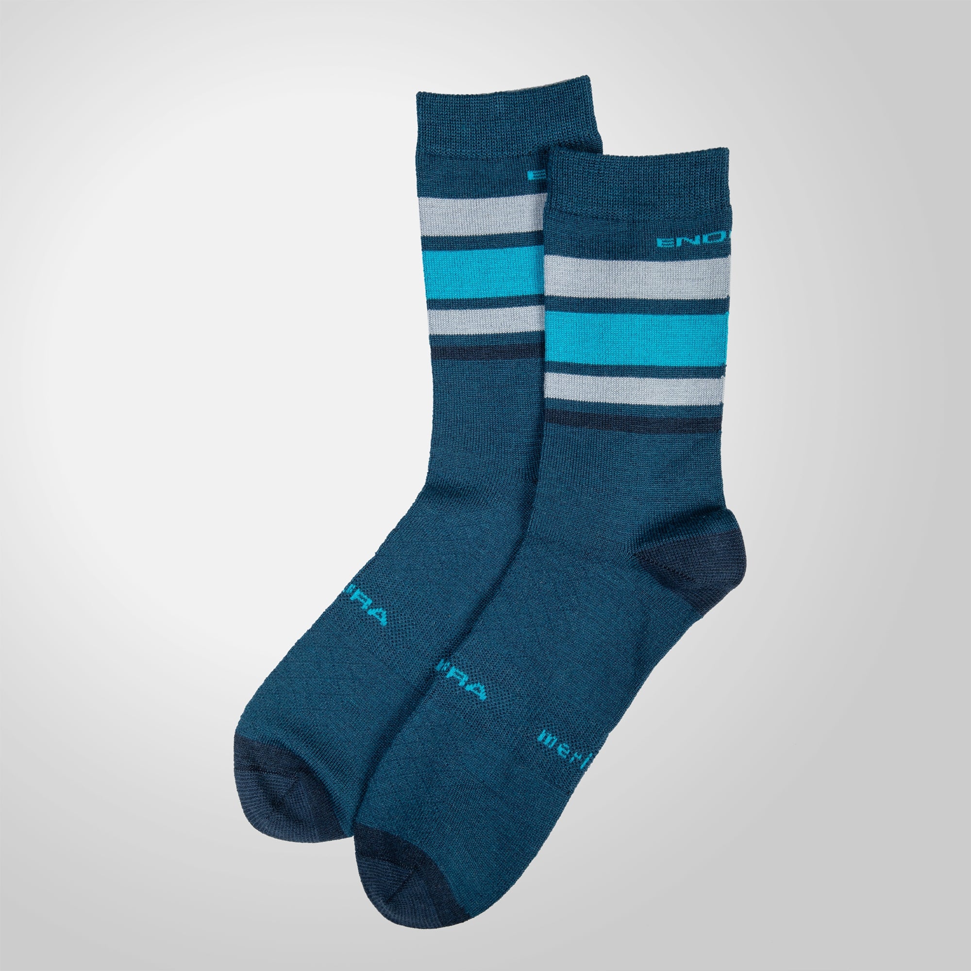 Chaussettes ENDURA BAABAA MERINO STRIPE Bleu - Image 3