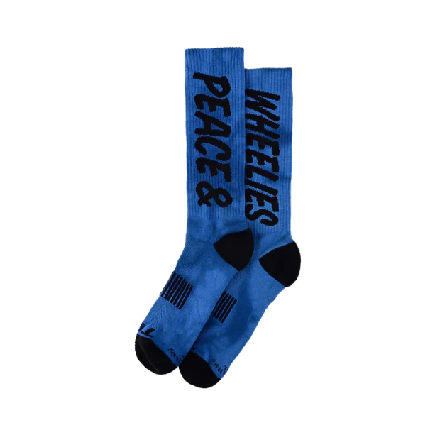 Chaussettes TROY LEE DESIGNS PERFORMANCE PEACE & WHEELIES Bleu