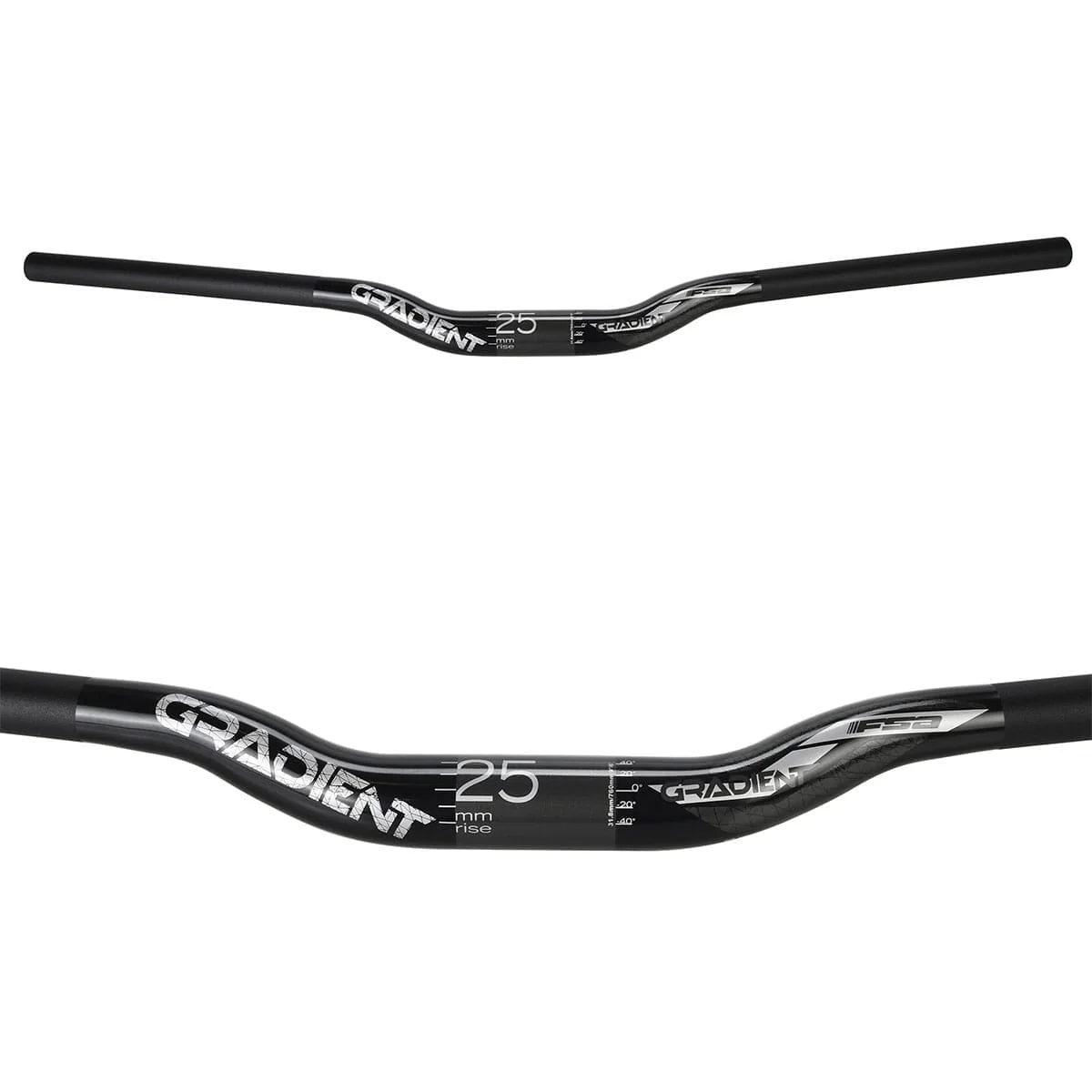Cintre FSA GRADIENT Aluminium Rise 25mm 31.8/760mm Noir