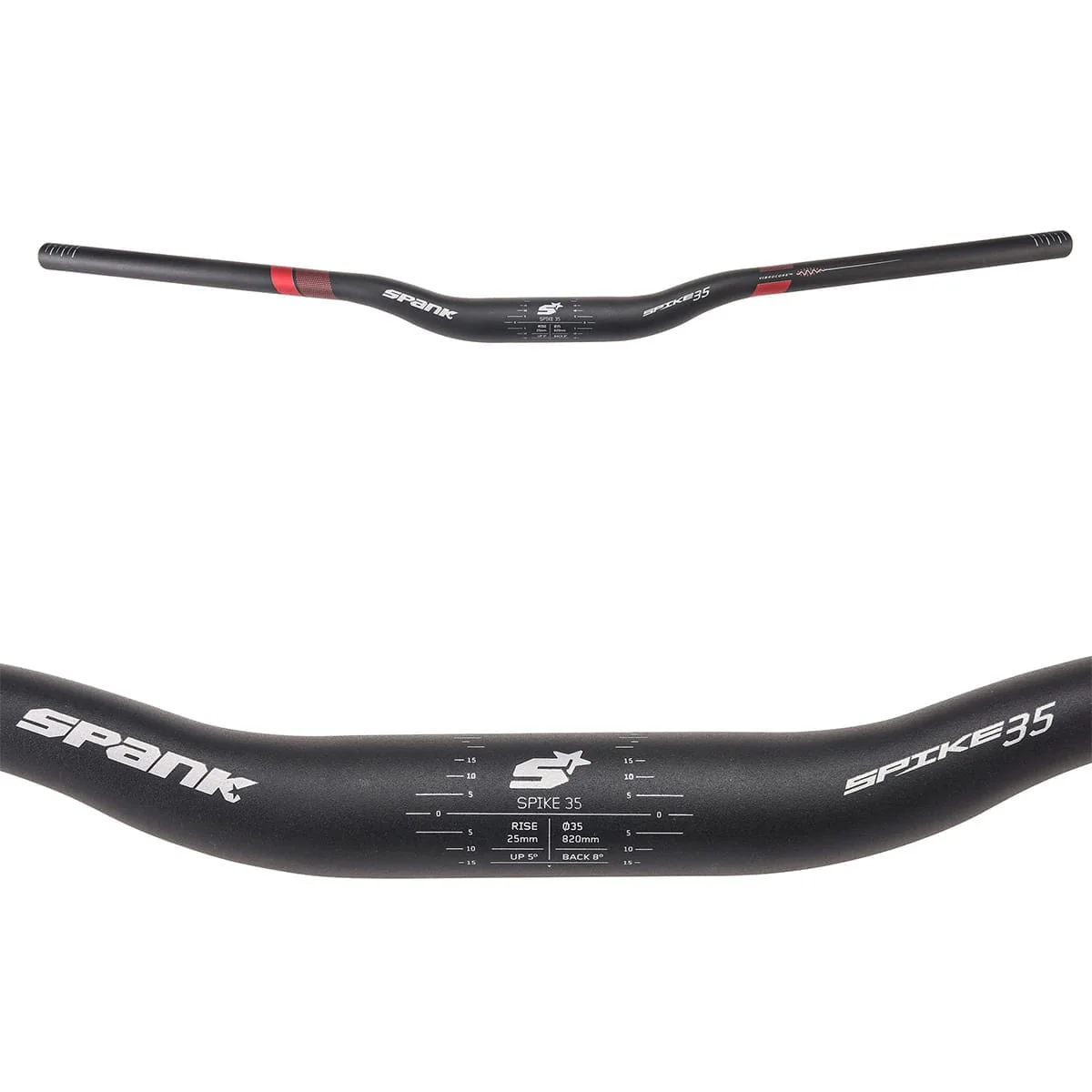 Cintre SPANK SPIKE 35 VIBROCORE Rise 25mm 820mm Rouge - Image 3