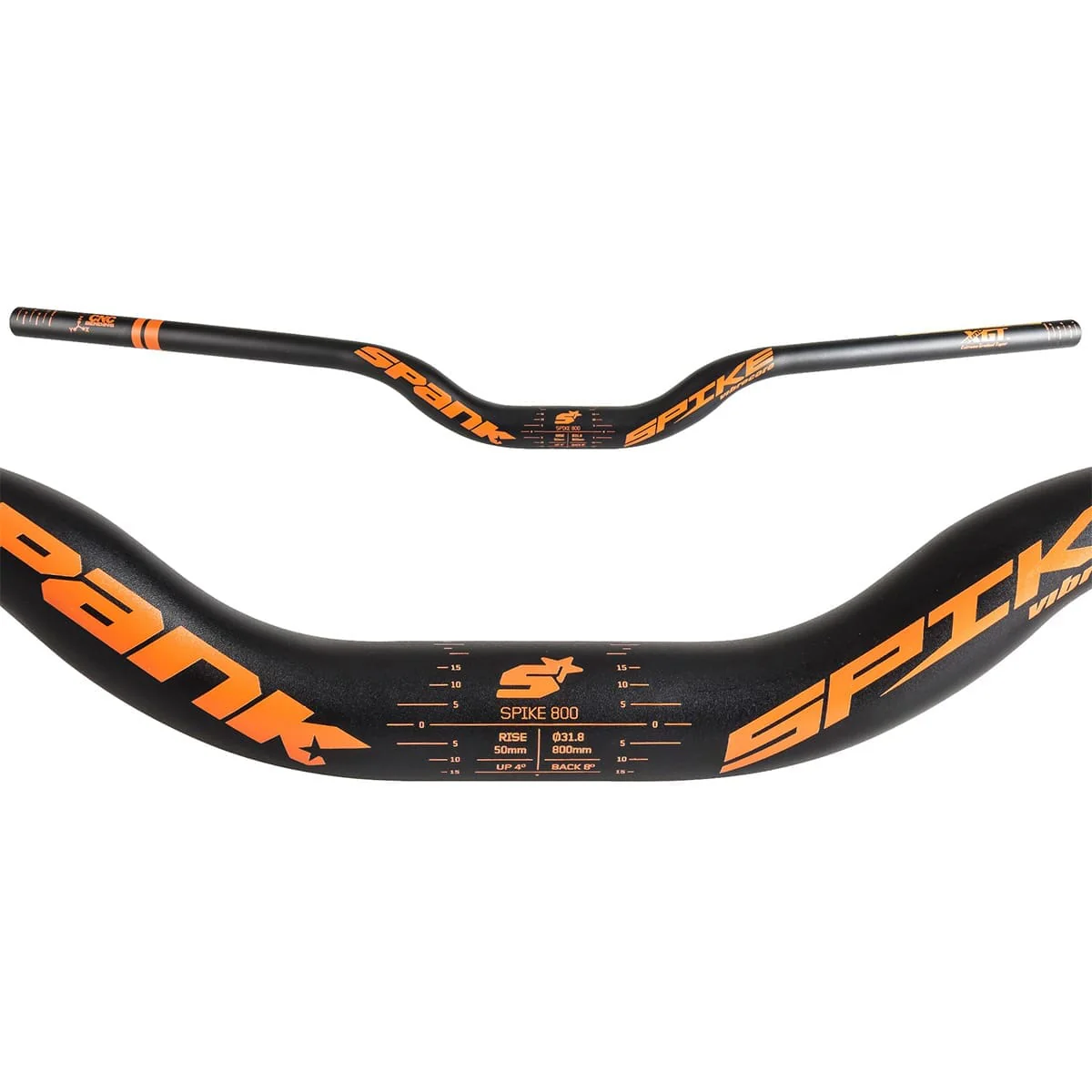 Cintre SPANK SPIKE 800 VIBROCORE Rise 50 mm 31.8/800 mm Noir/Orange - Image 2