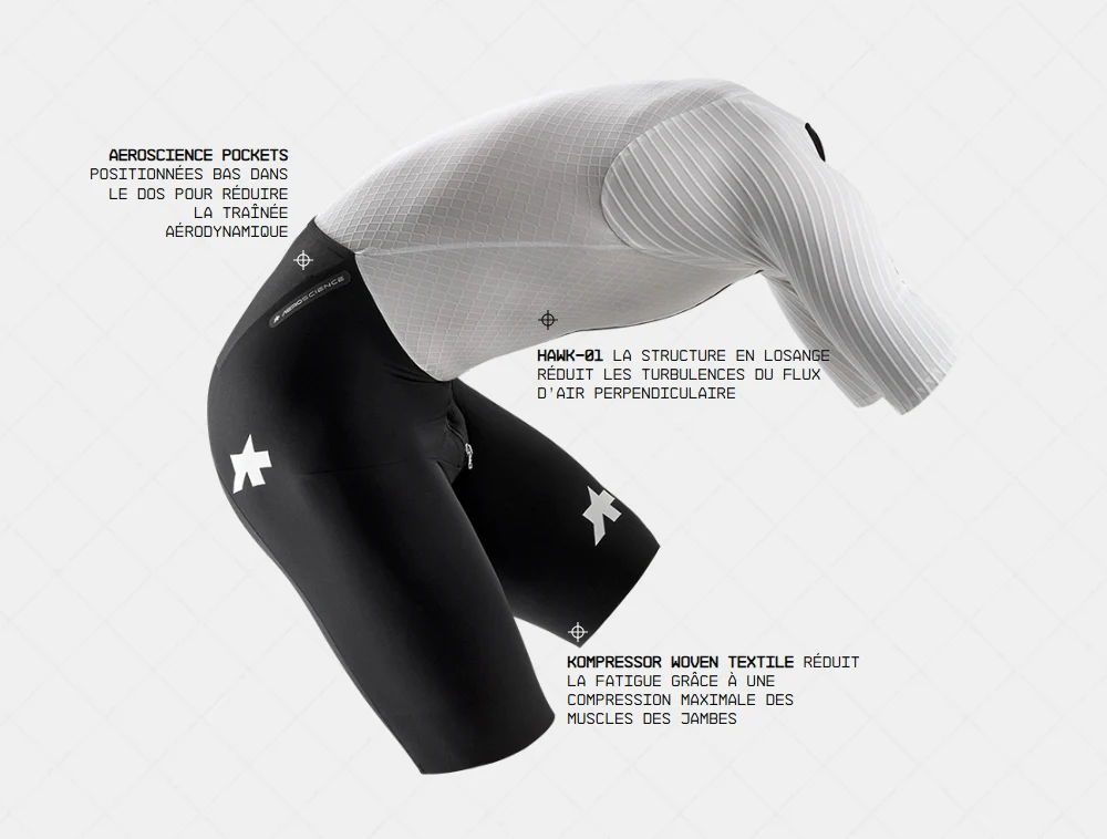 Combinaison ASSOS EQUIPE RSR BOLIDE S11 Blanc/Noir - Image 11