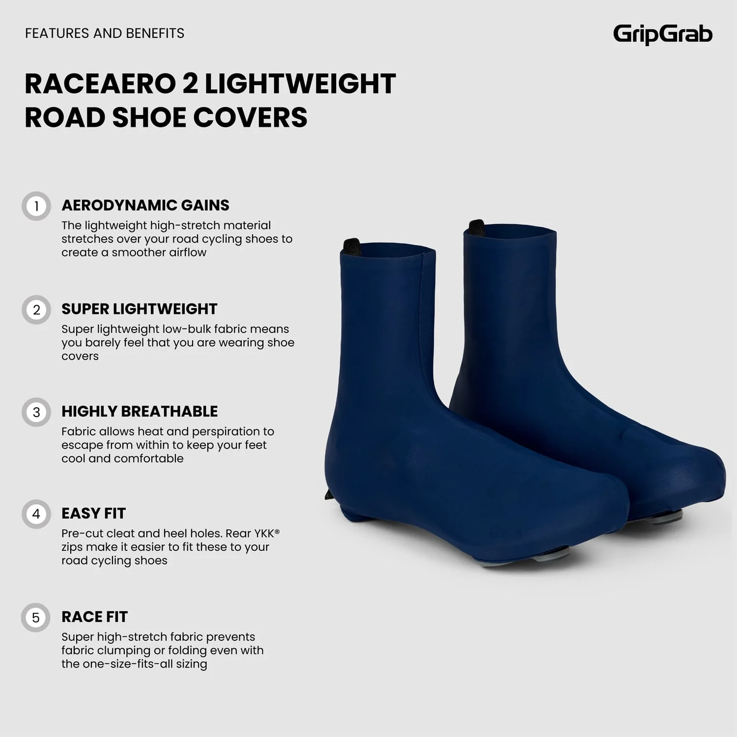 Couvre-Chaussures GRIPGRAB RACE AERO 2 Marine - Image 8