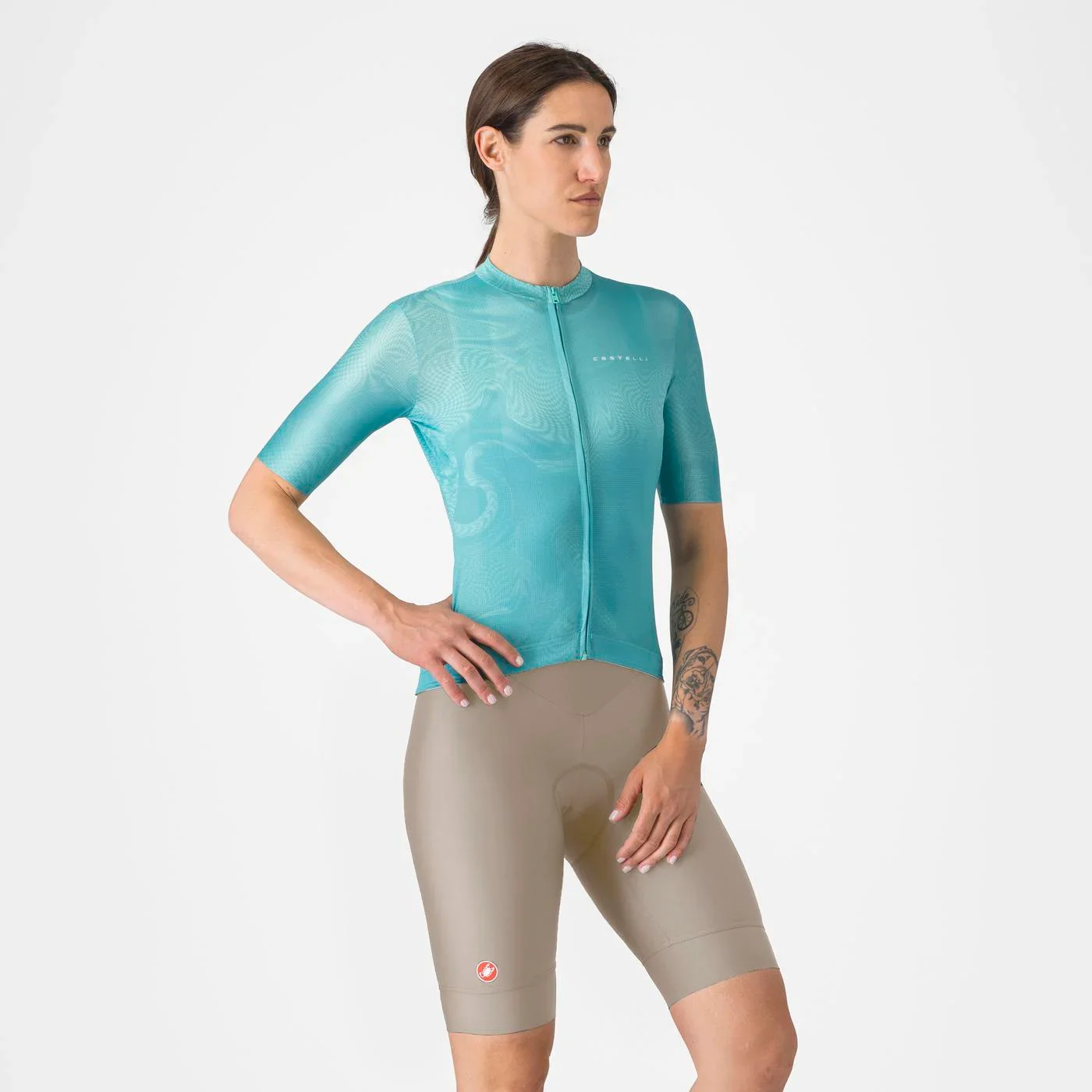 Cuissard Court à Bretelles CASTELLI  PRIMA 2 DT Femme Gris