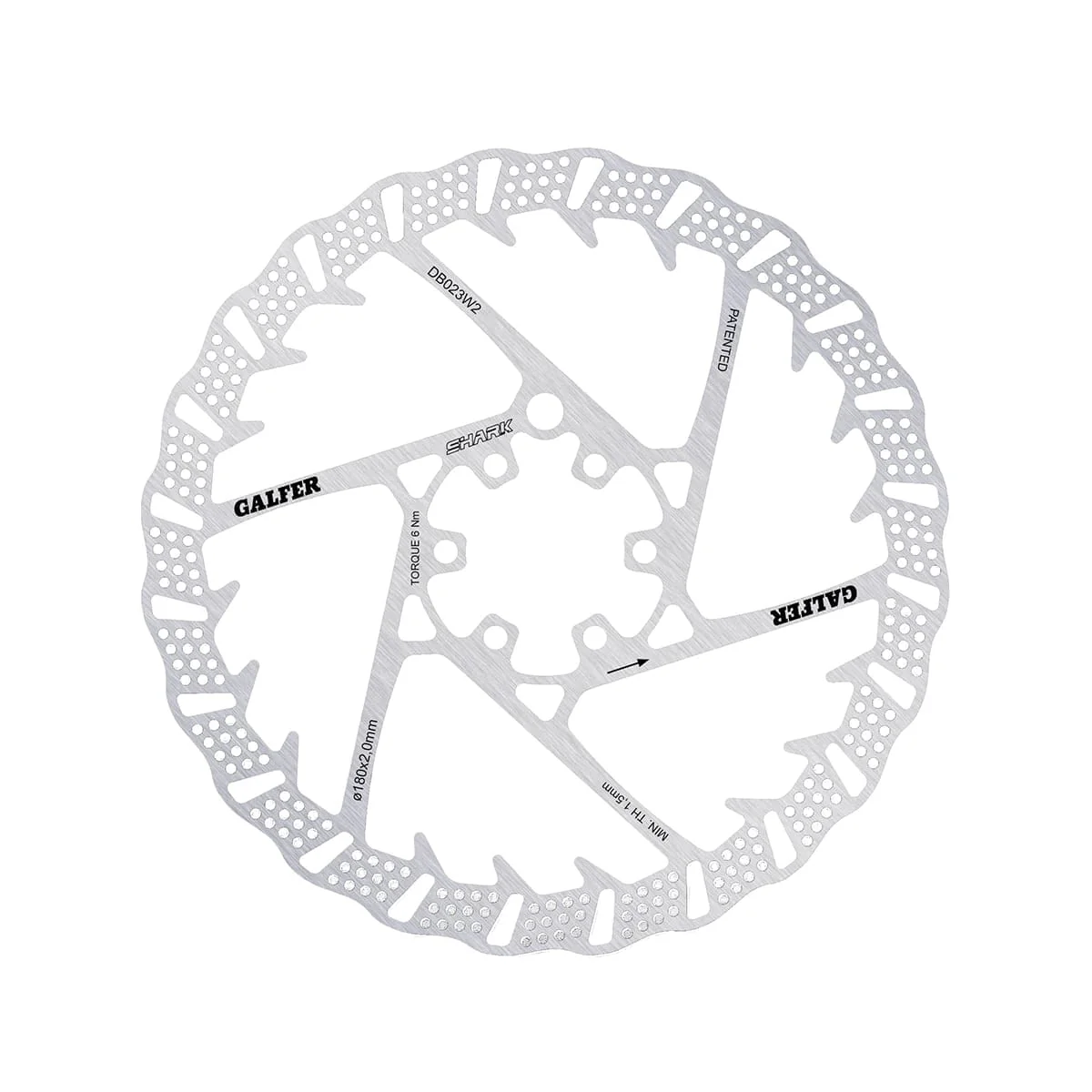 Disque GALFER SHARK 2mm 6 trous