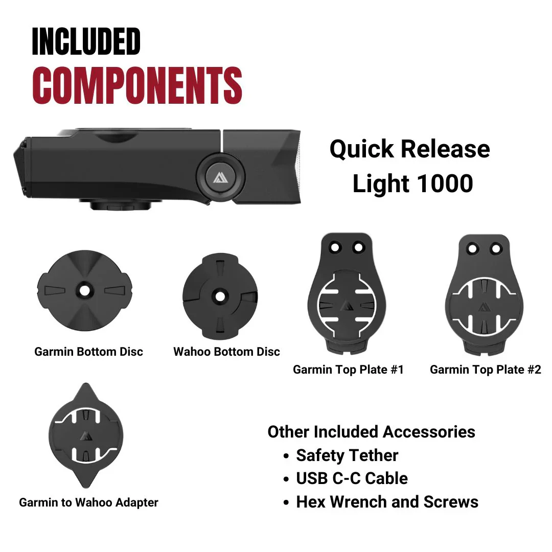 Éclairage Avant KOM CYCLING QUICK RELEASE LIGHT 1000 - Image 3