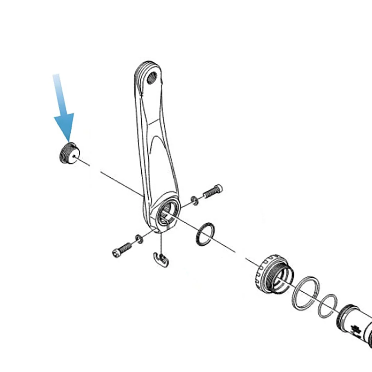 Écrou de Serrage Manivelle Gauche SHIMANO FC-M582 DEORE / SLX / XT - Image 2