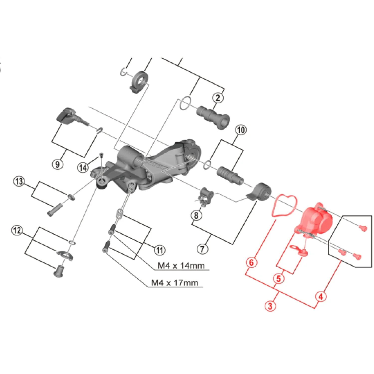 Ensemble Capot pour Dérailleur Arrière SHIMANO XTR RD-M9100