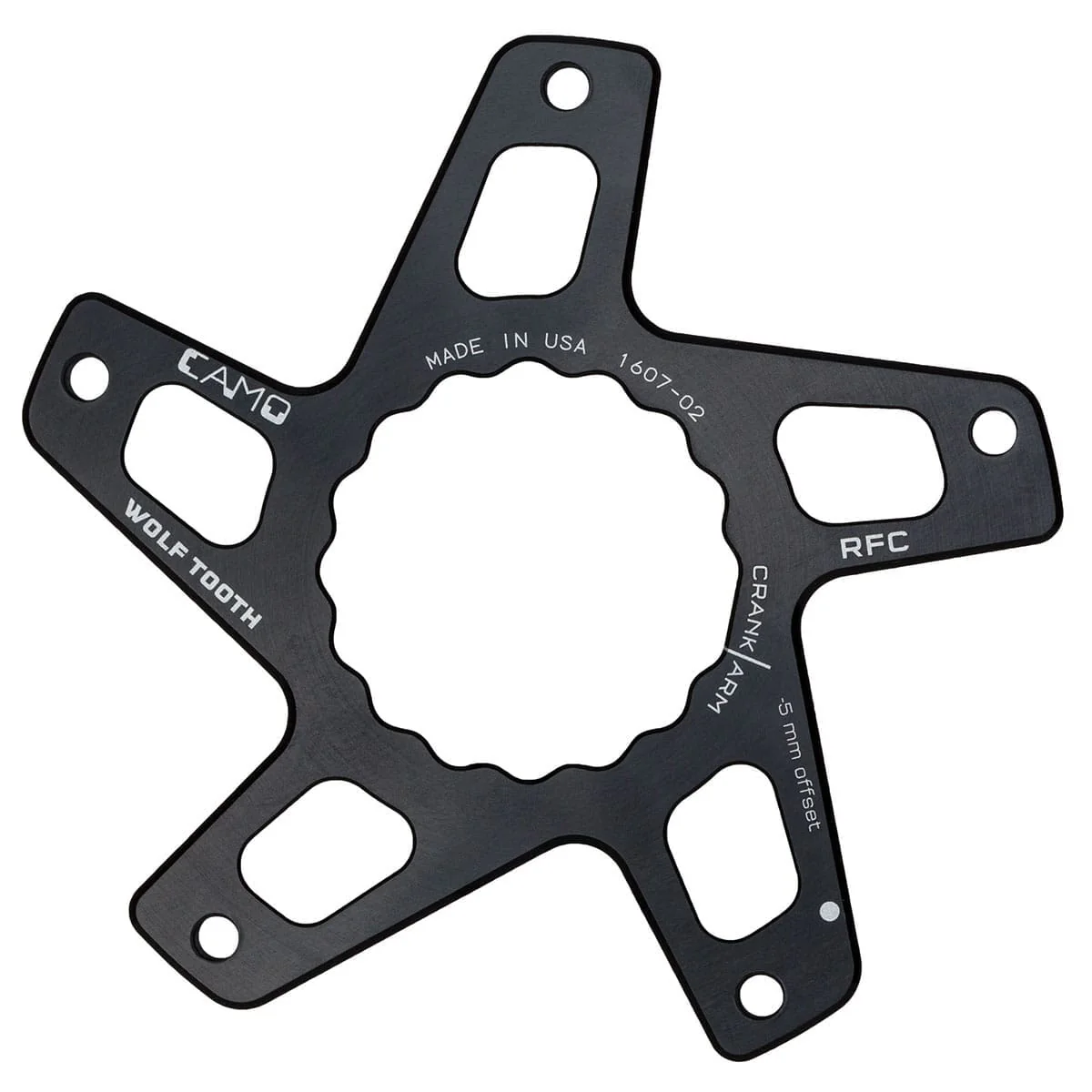 Étoile de Pédalier WOLF TOOTH CAMO M5 Raceface Cinch Direct Mount Boost Offset -5mm Noir