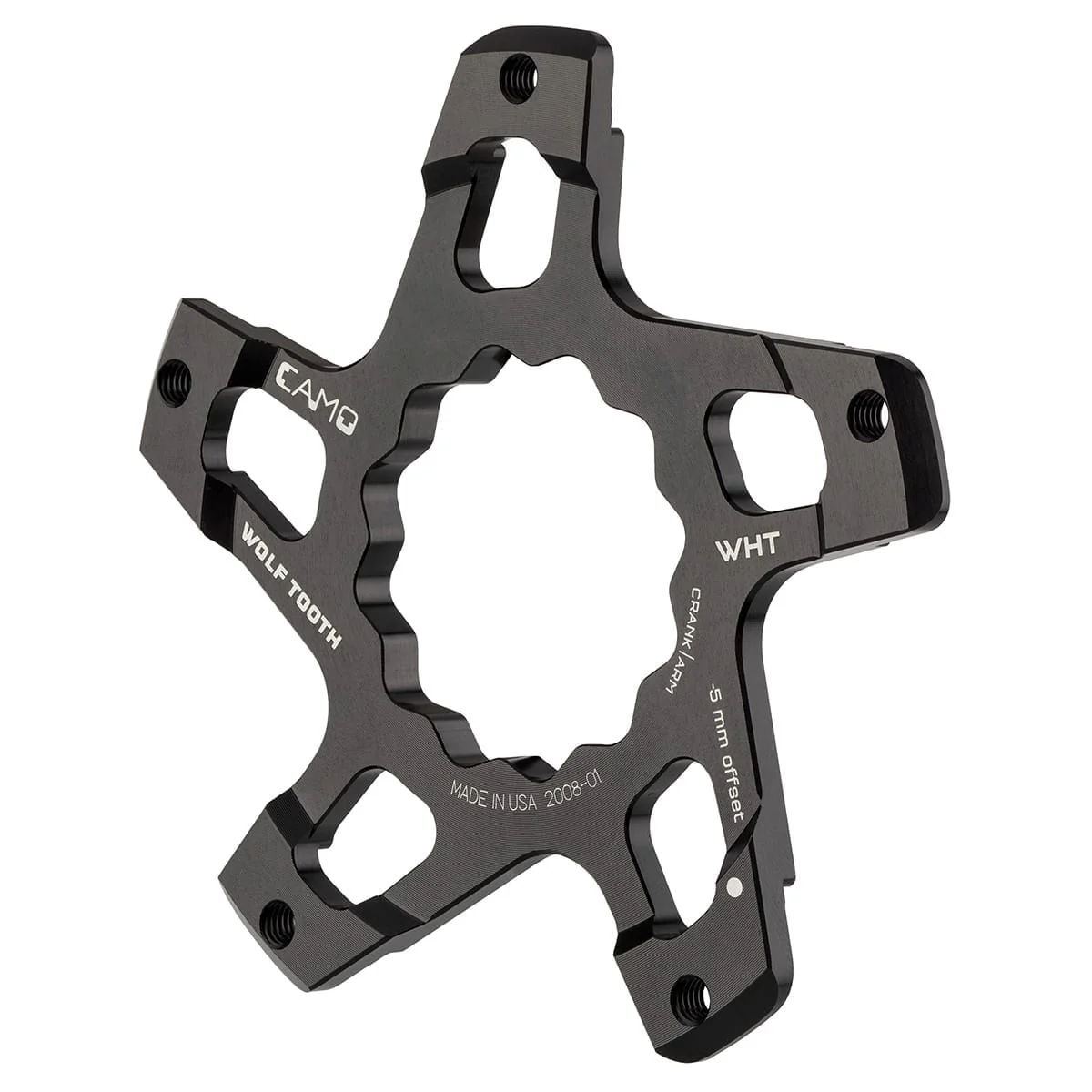 Étoile de Pédalier WOLF TOOTH CAMO M5 White Industries Direct Mount Offset -5mm Noir - Image 2