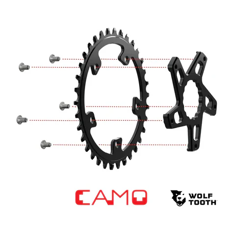 Étoile de Pédalier WOLF TOOTH CAMO P3 Raceface Cinch Direct Mount Offset 3mm Rouge - Image 2
