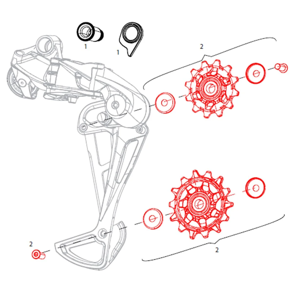 Galets de Dérailleur Arrière 12V SRAM EAGLE NX/SX (x2) - Image 2