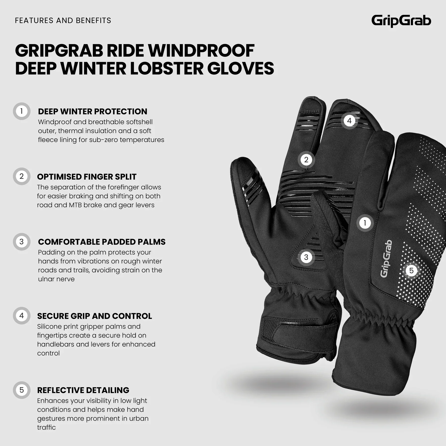 Gants GRIPGRAB DEEP WINTER LOBSTER Jaune - Image 9
