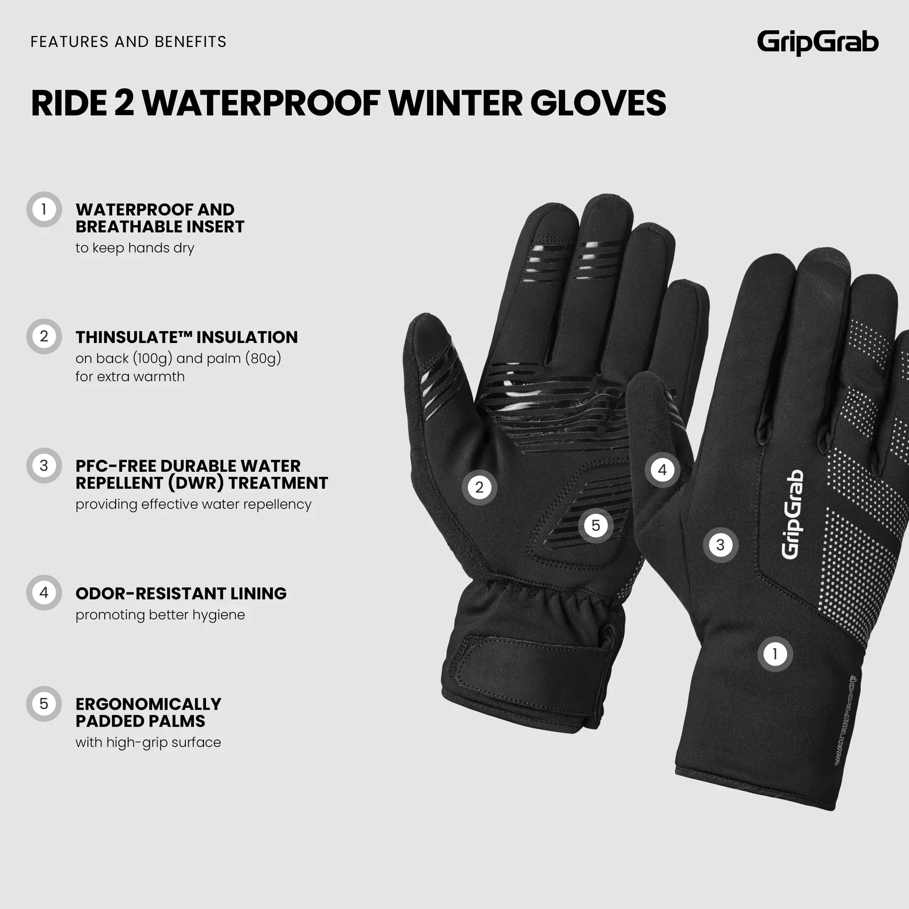 Gants GRIPGRAB RIDE 2 WINDPROOF WINTER Jaune - Image 6