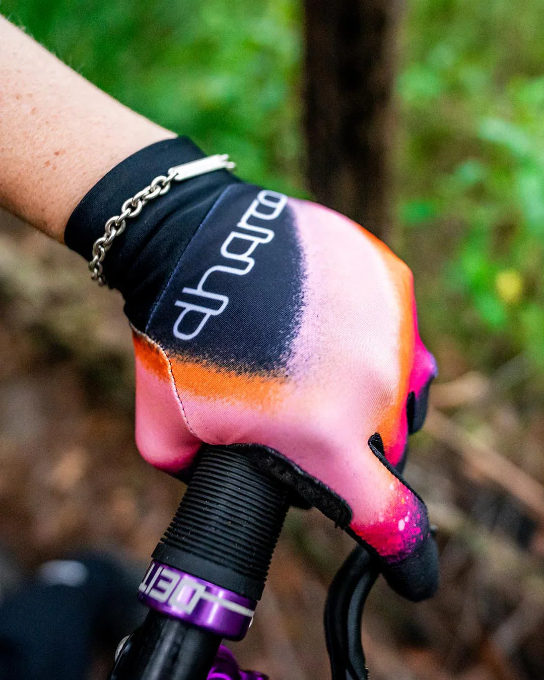 Gants DHARCO TRAIL FIREBIRD Femme Noir/Corail - Image 3