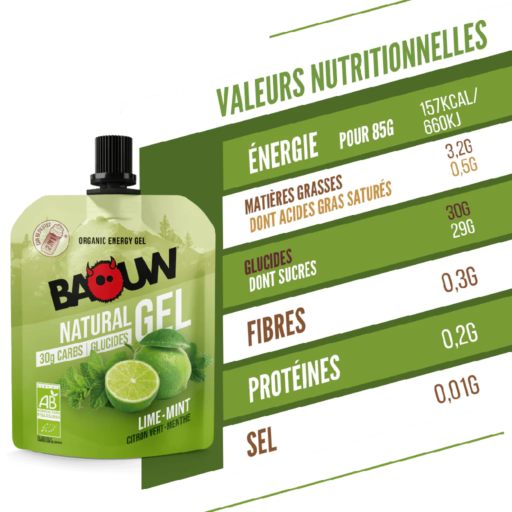 Gel Énergétique BAOUW BIO Citron Vert/Menthe (85g) - Image 2