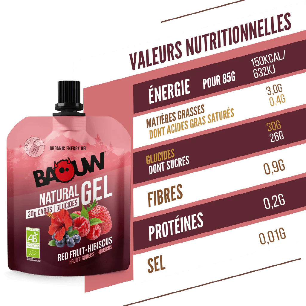 Gel Énergétique BAOUW BIO Fruits Rouges-Hibiscus (85g) - Image 2