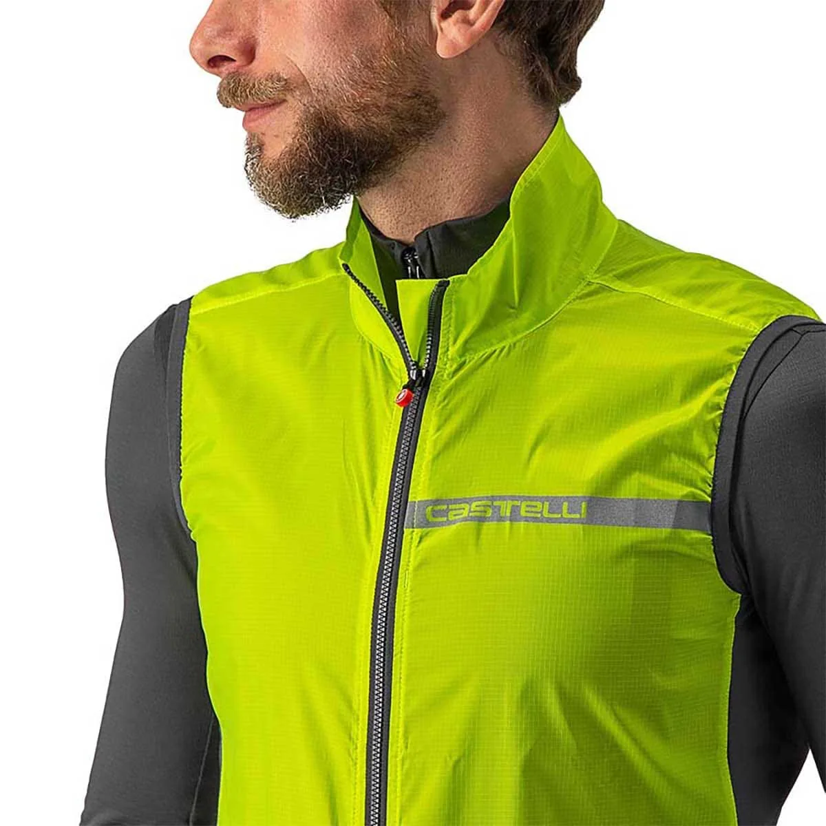 Veste Sans Manches CASTELLI SQUADRA STRETCH Jaune/Gris - Image 4