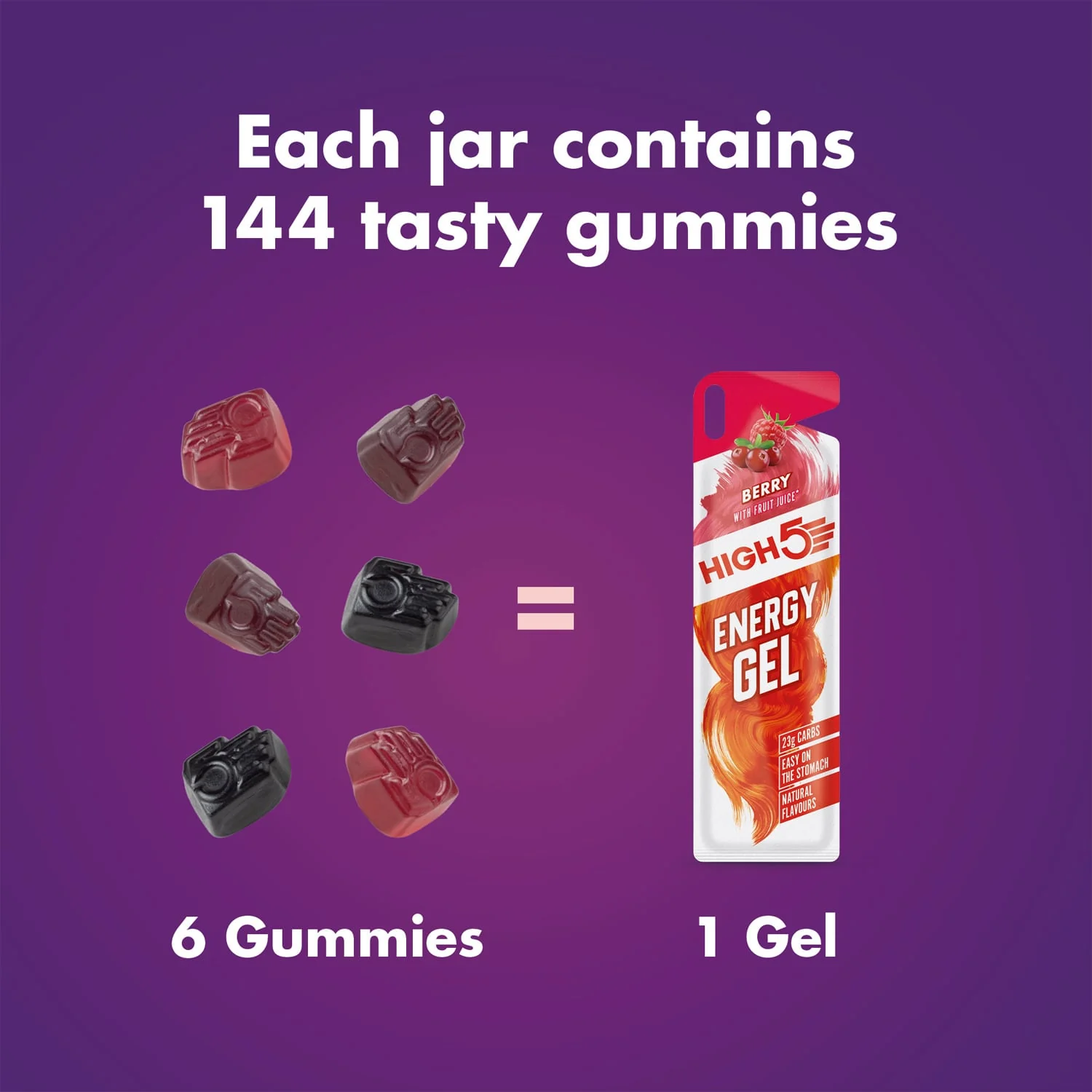 Gommes Énergétiques HIGH5 ENERGY GUMMIES (26g) Fruits Rouge - Image 6