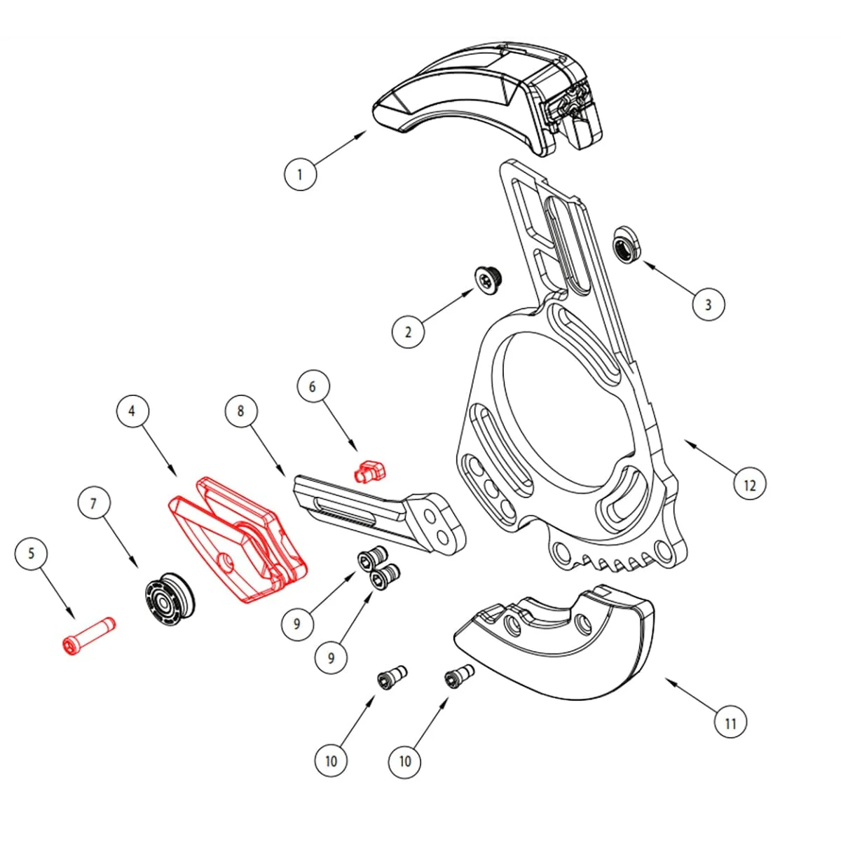 Guide Inférieur pour Guide-Chaîne E-THIRTEEN LG1 Gen 2/LG1/LG1+/LG1 Race Noir #CGS20.SLDR.LWR.K - Image 2