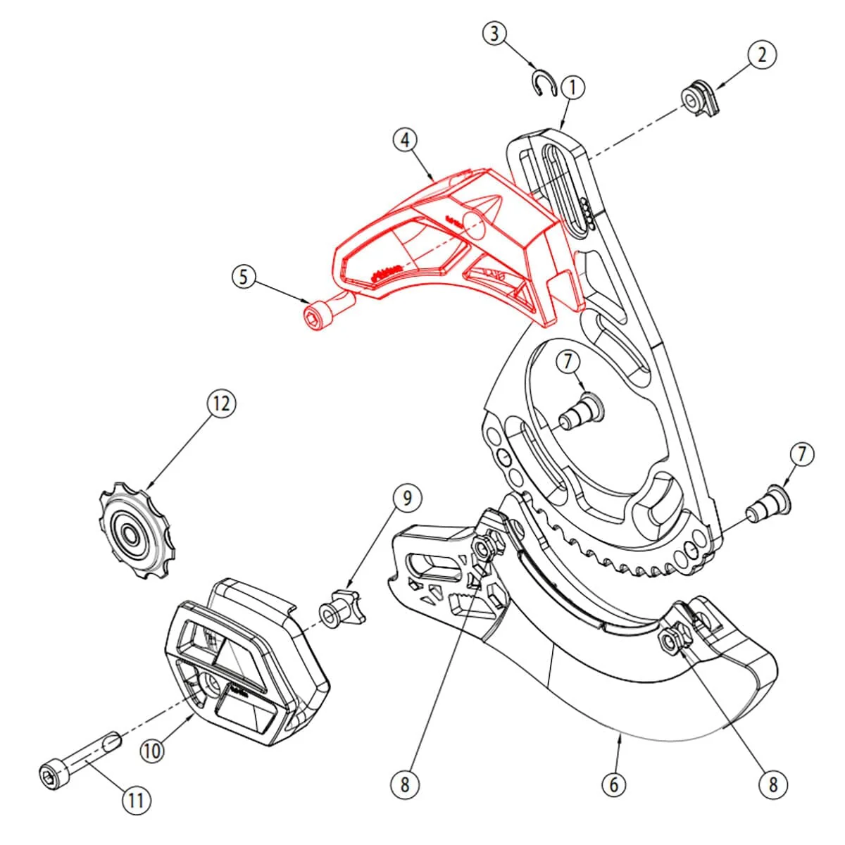 Guide Supérieur pour Guide-Chaîne E-THIRTEEN LG1+/LS1+/XCX Noir #SLDR.LG1+UPR.B - Image 2