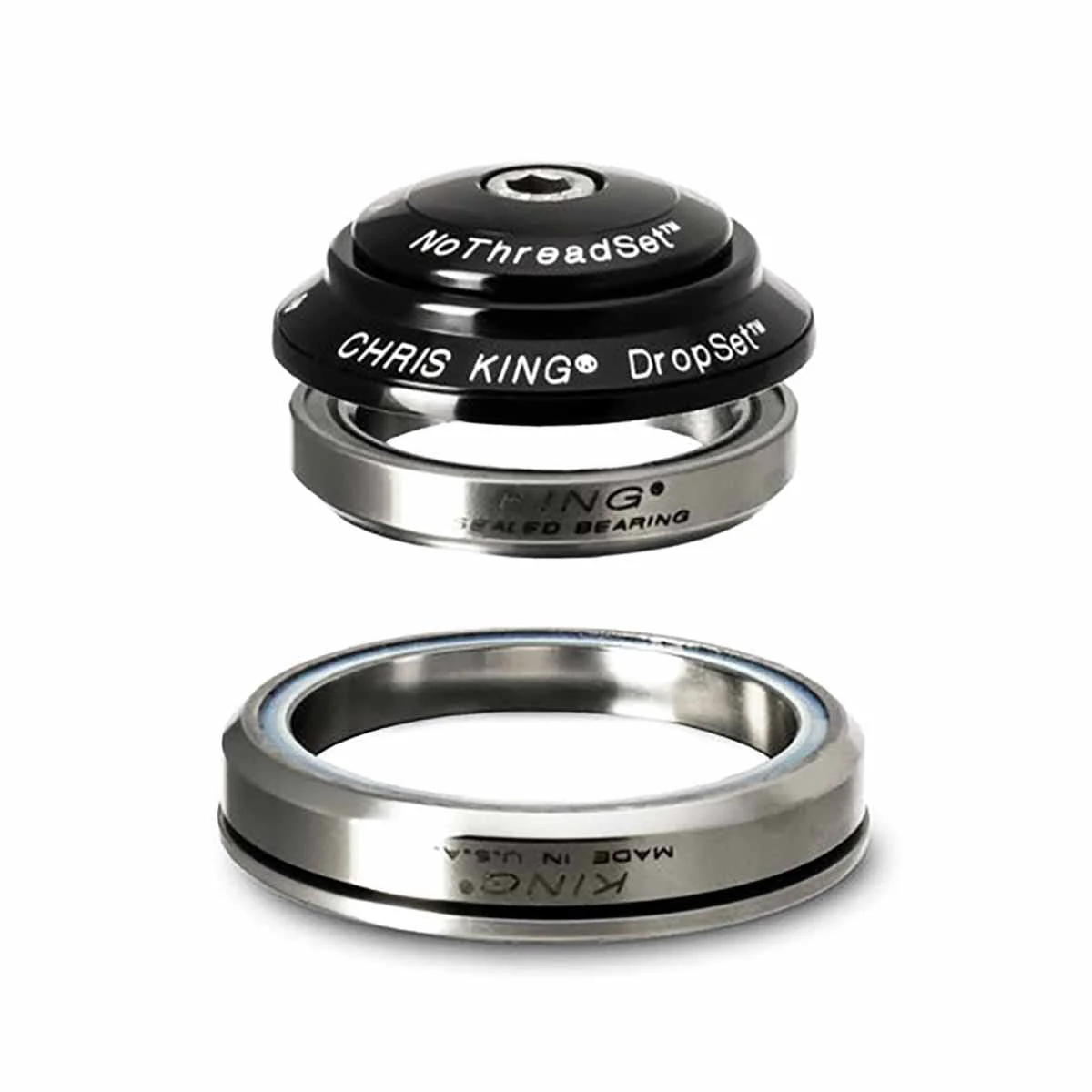 Jeu de Direction Intégré CHRIS KING DROPSET 2 1"1/8-1.5" IS42/IS52 45° Céramique Noir