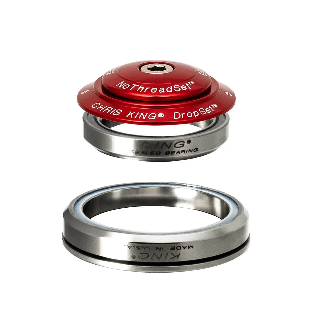 Jeu de Direction Intégré CHRIS KING DROPSET 5 1"1/8-1.5" IS42/IS52 Rouge