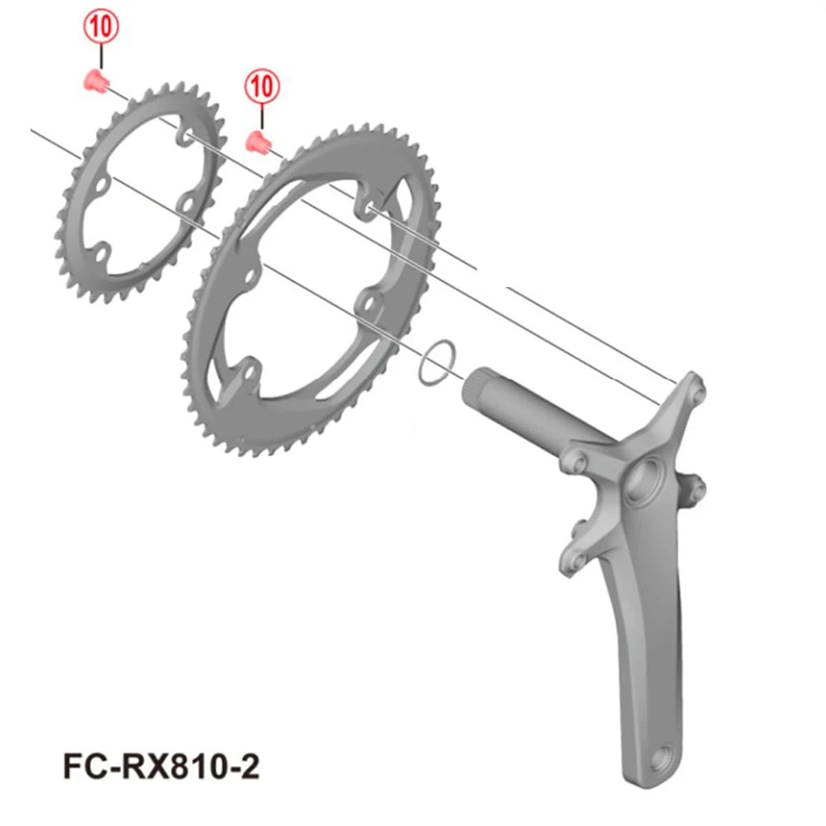 Kit 4 Vis de Plateau pour Pédalier SHIMANO GRX FC-RX810 - Image 2