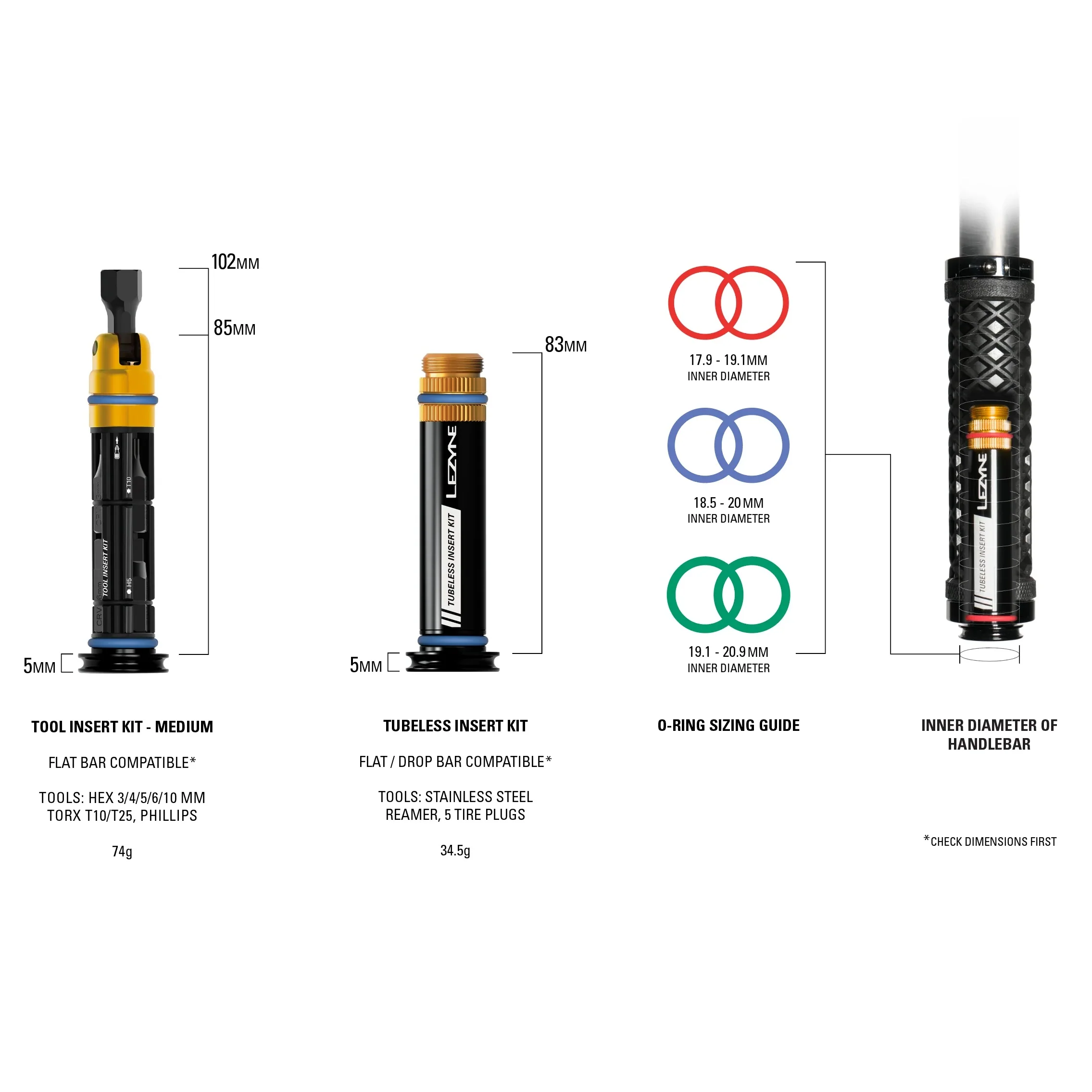 Kit de Réparation Tubeless + Multi-Outils M Intégré Cintre LEZYNE DUAL - Image 2