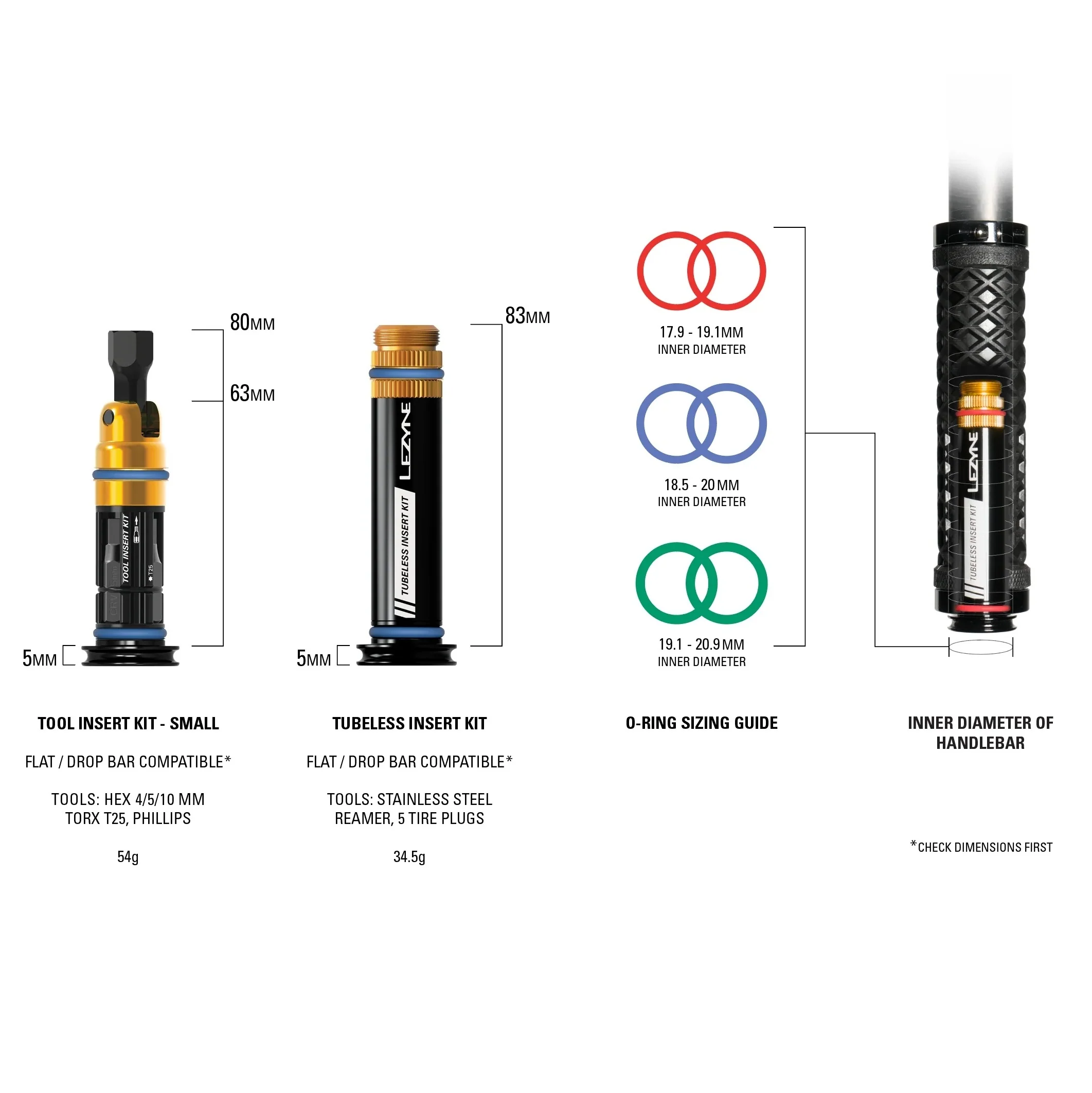 Kit de Réparation Tubeless + Multi-Outils S Intégré Cintre LEZYNE DUAL - Image 2