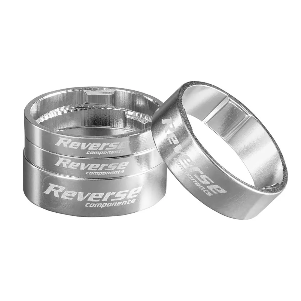 Kit Entretoises de Direction REVERSE COMPONENTS Aluminium Ultra-Light 1"1/8 Argent