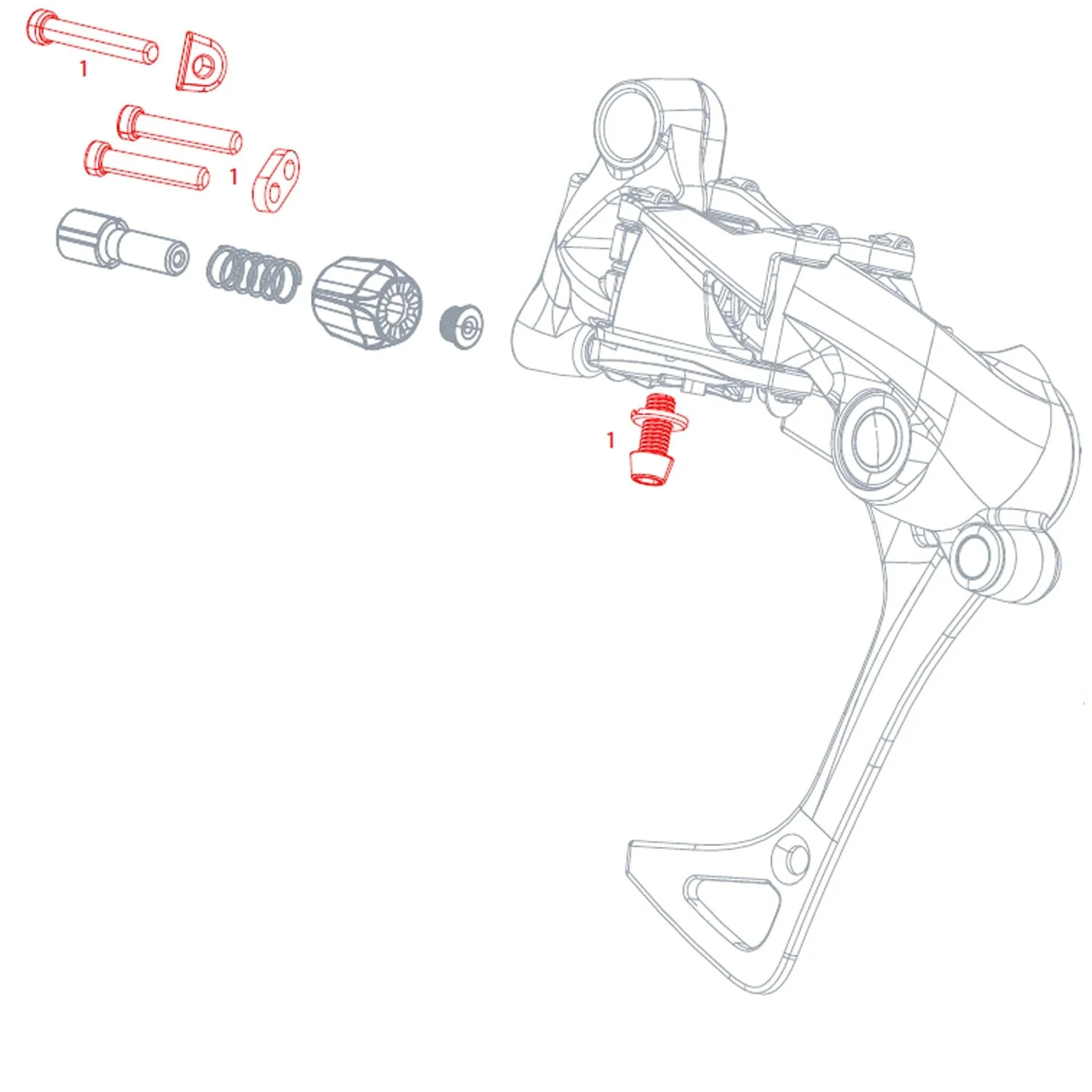 Kit Visseries de Butées et Fixation de Câble pour Dérailleur Arrière SRAM RIVAL - Image 2
