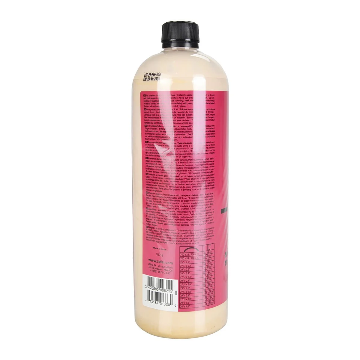 Liquide Préventif Anti-Crevaison ZEFAL Z-SEALANT + Seringue (1 L) - Image 2