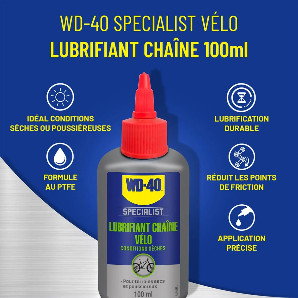 Lubrifiant Chaîne WD-40 SPECIALIST Conditions Sèches (100 ml) - Image 3