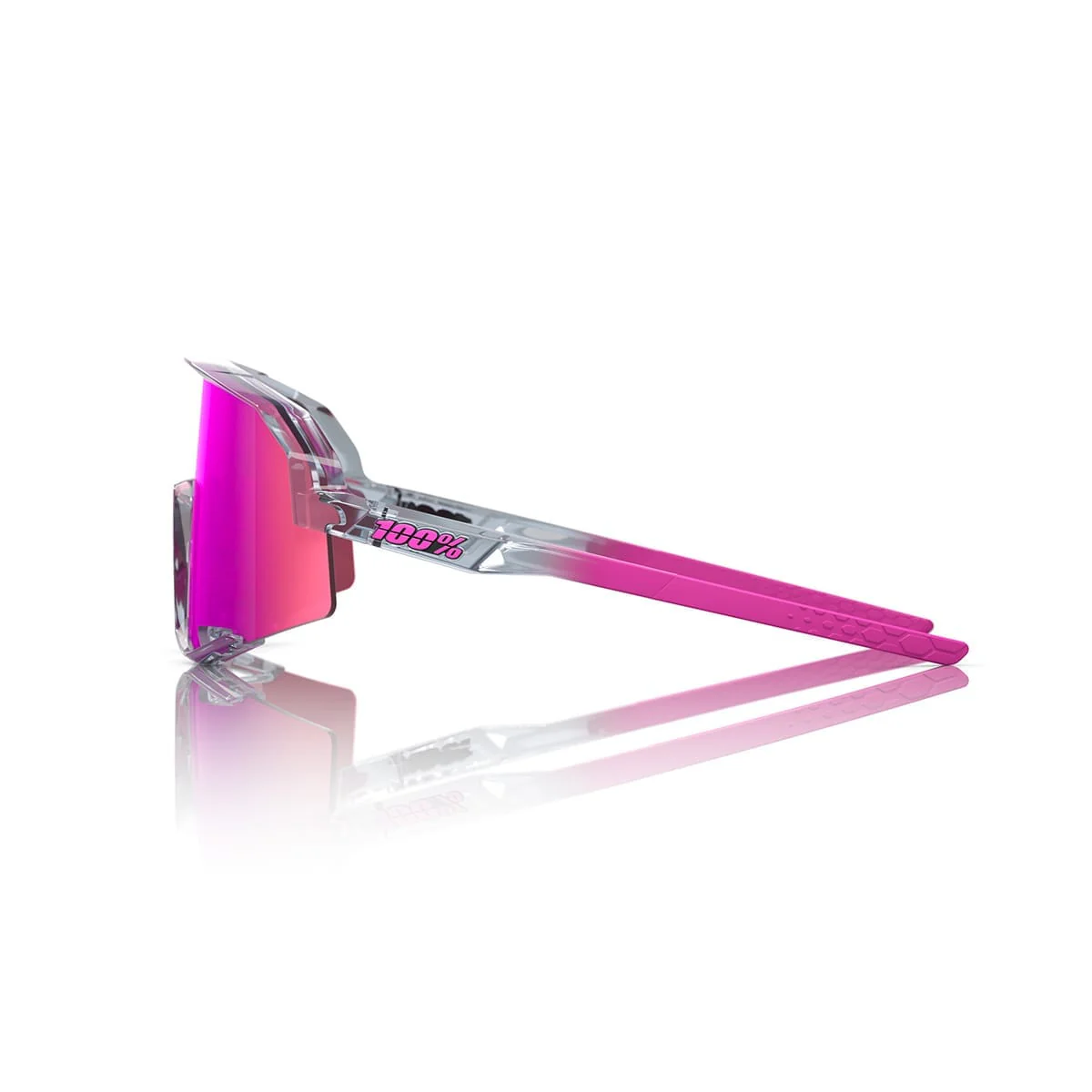 Lunettes 100% SLENDALE POLISHED Translucide Mirror Violet - Image 3
