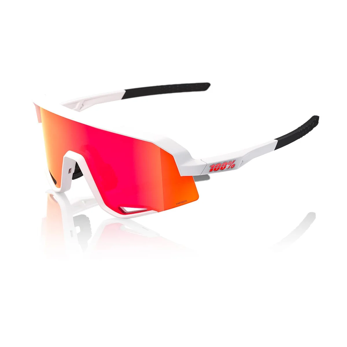 Lunettes 100% SLENDALE Soft Blanc Hiper Mirror Rouge