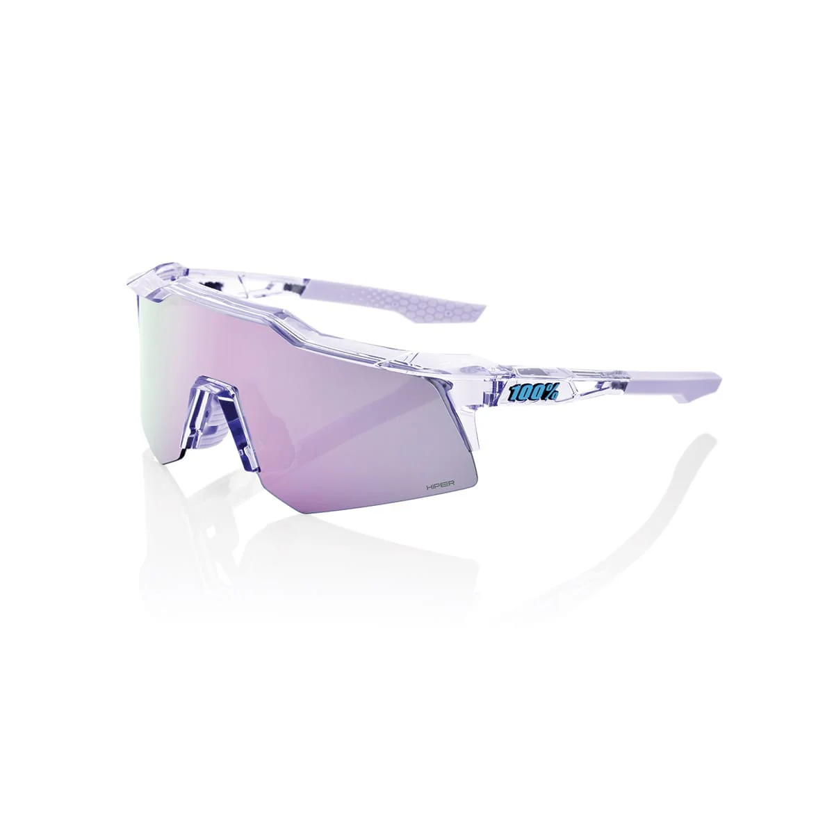Lunettes 100% SPEEDCRAFT XS POLISHED Translucide Hiper Mirror Lavande