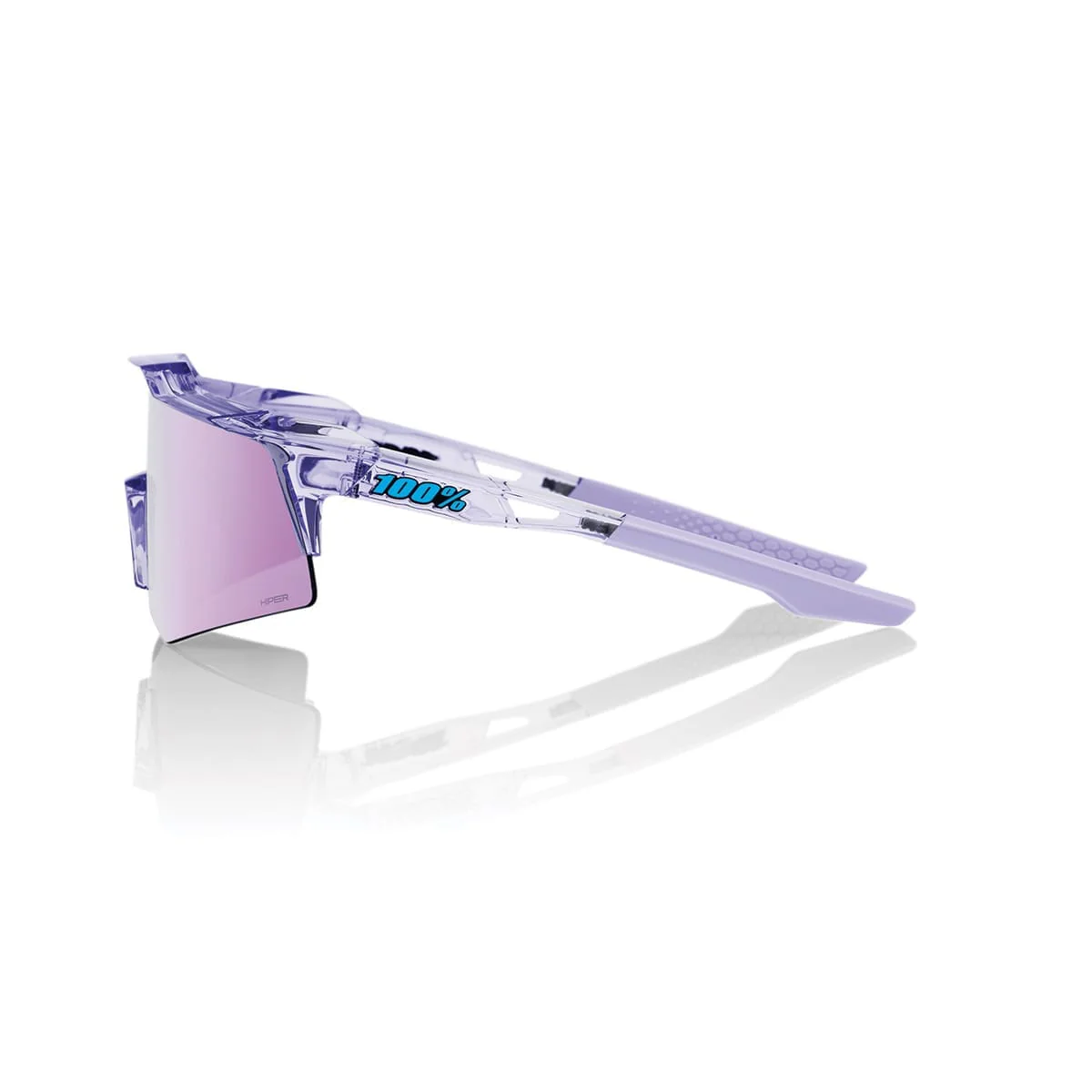 Lunettes 100% SPEEDCRAFT XS POLISHED Translucide Hiper Mirror Lavande - Image 3