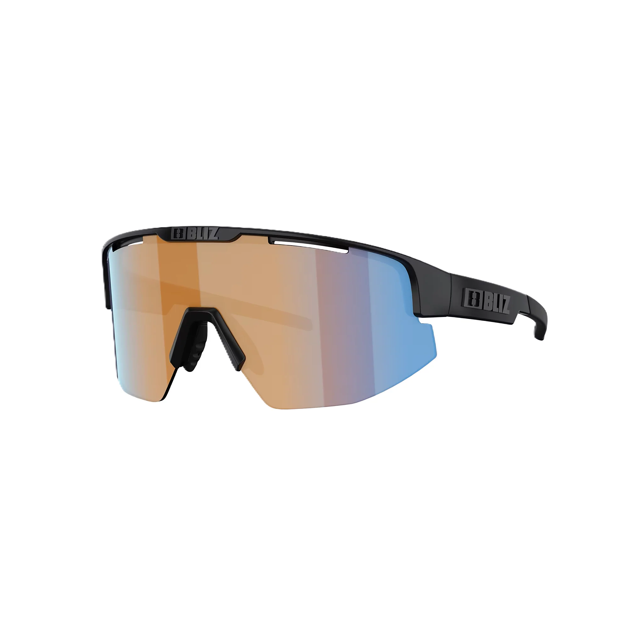 Lunettes BLIZ MATRIX Noir Matt Écran Coral/Orange Bleu Iridium