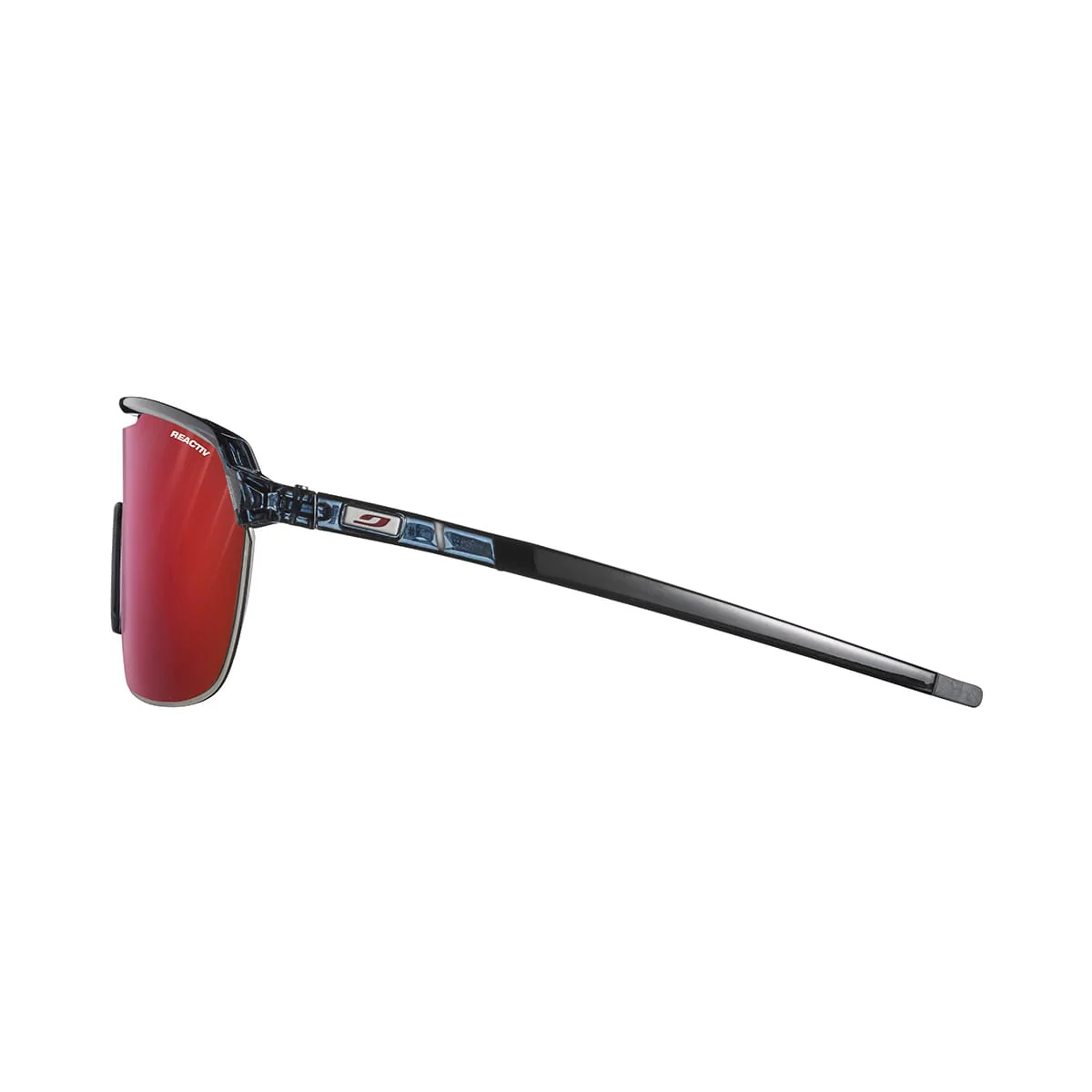 Lunettes JULBO FREQUENCY Bleu Translucide/Noir Reactiv High Contrast Photochromique - Image 3