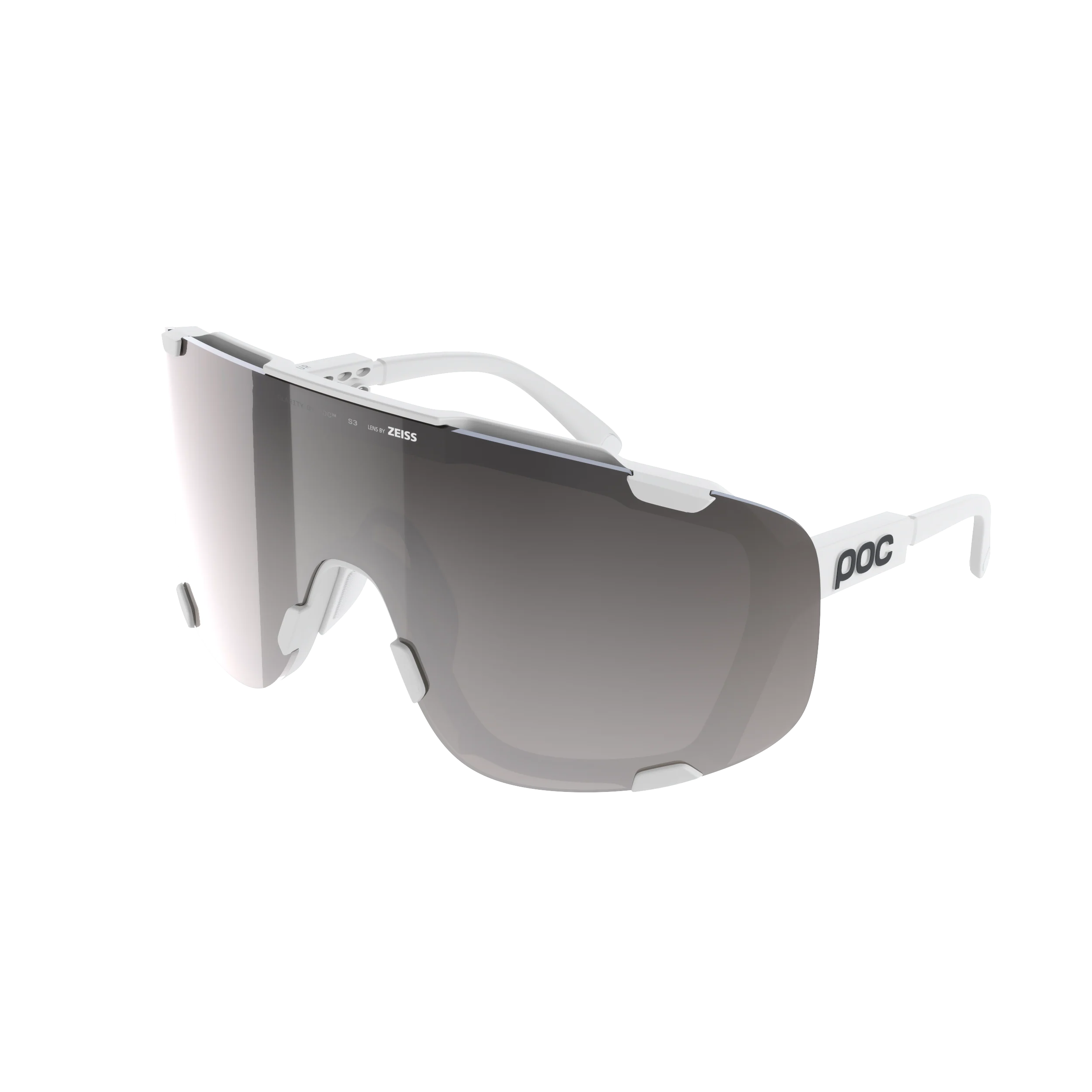 Lunettes POC DEVOUR + Blanc Verre Clarity Road Sunny Silver