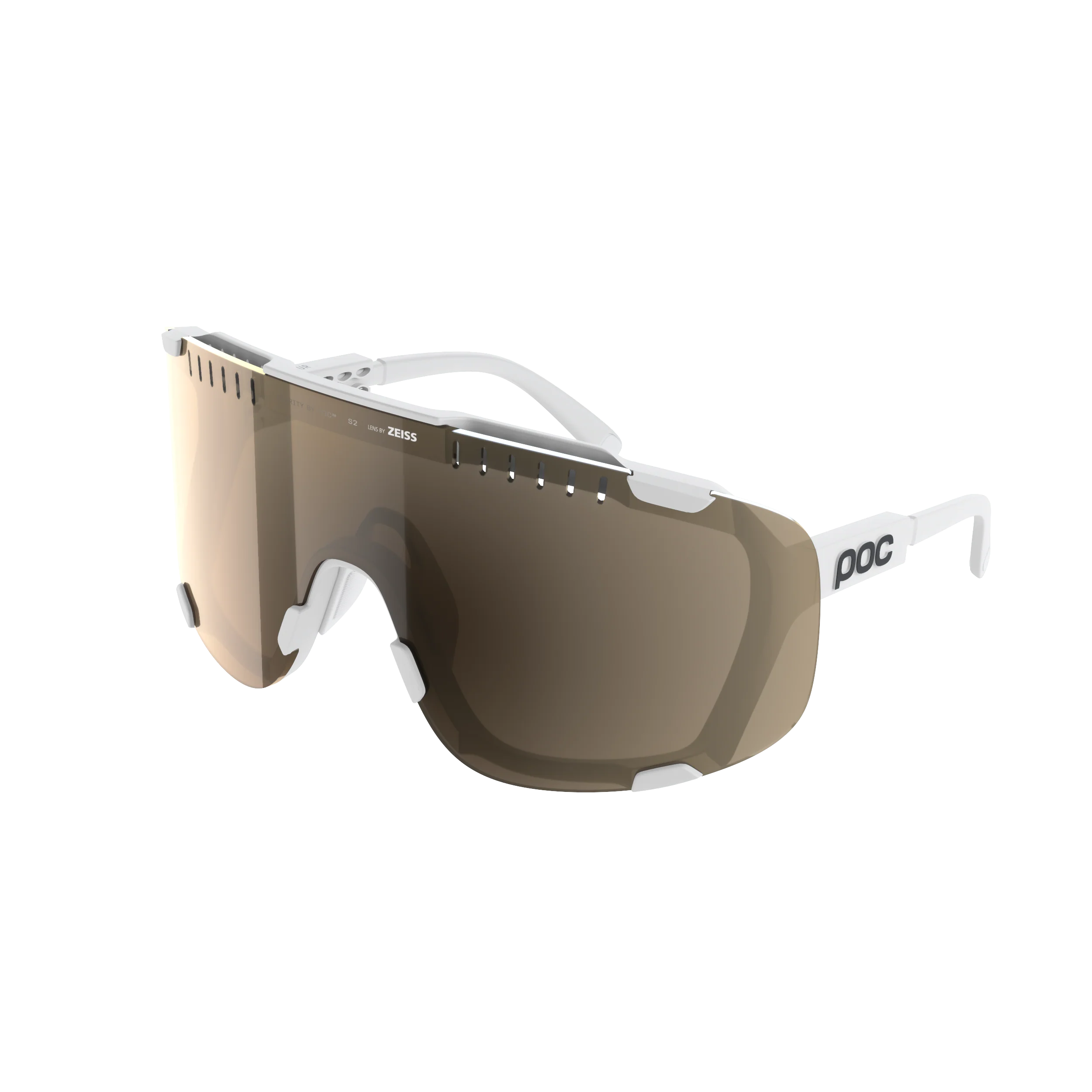 Lunettes POC DEVOUR + Blanc Verre Clarity Trail Partly Sunny Silver