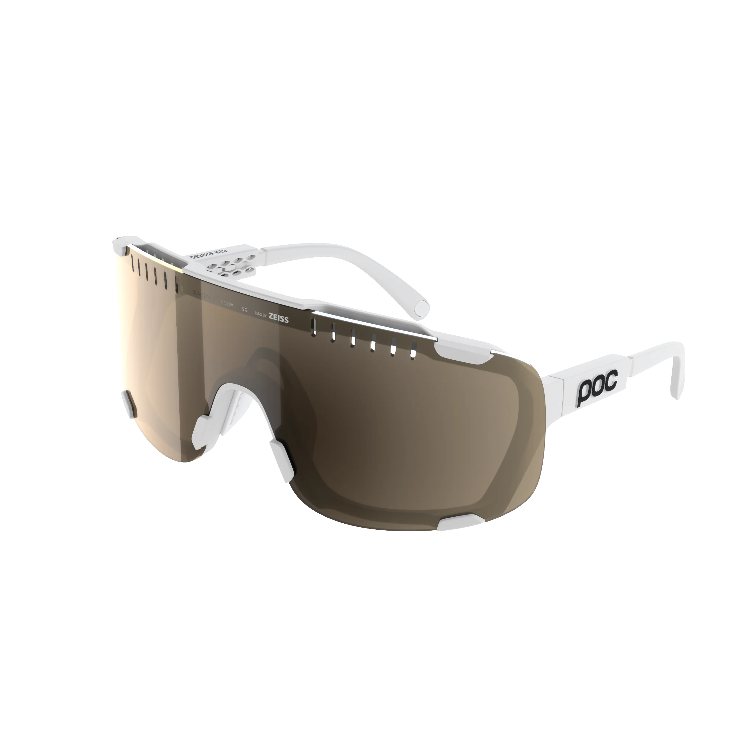 Lunettes POC DEVOUR MID Blanc Verre Clarity Trail Partly Sunny Silver