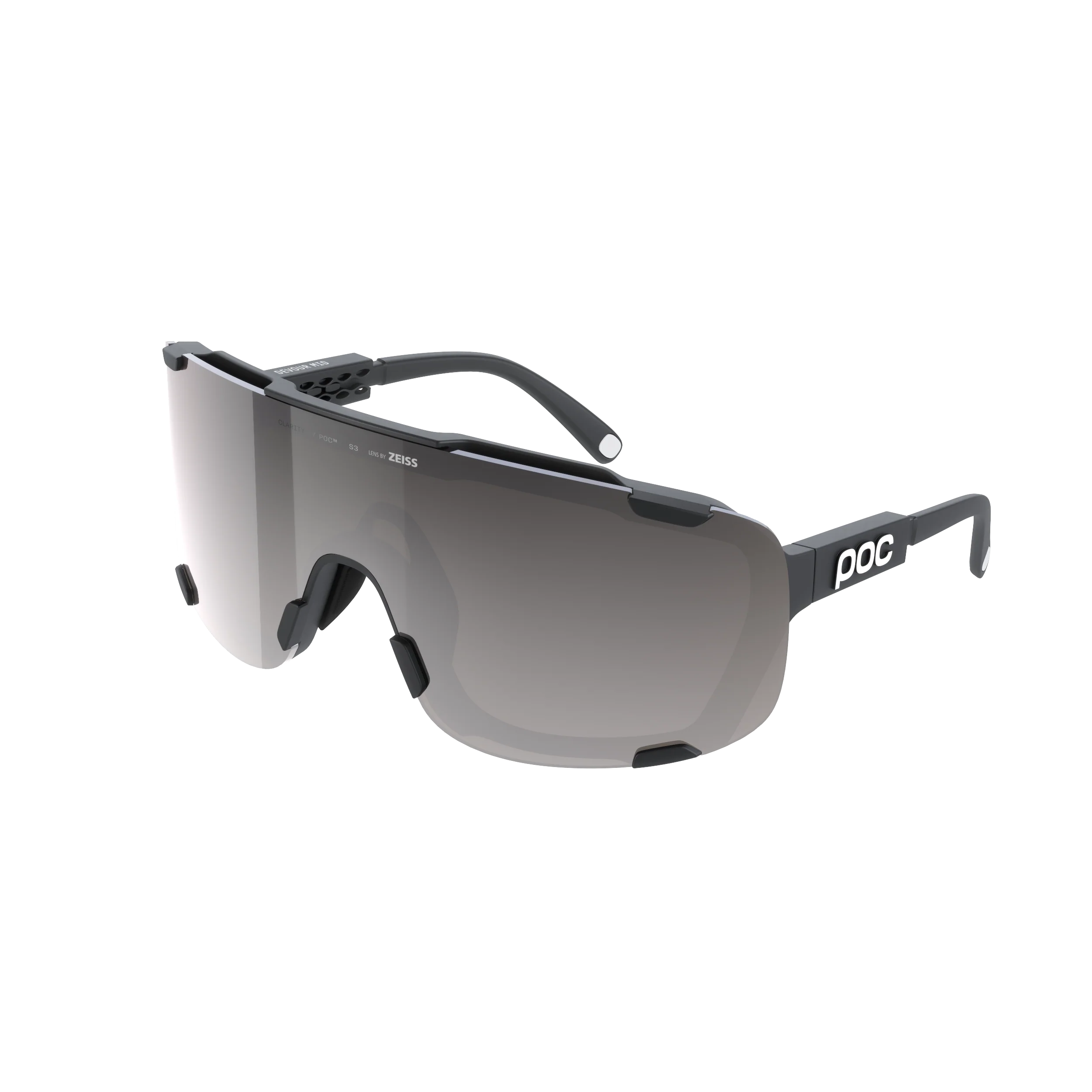 Lunettes POC DEVOUR MID Noir Verre Clarity Road Sunny Silver