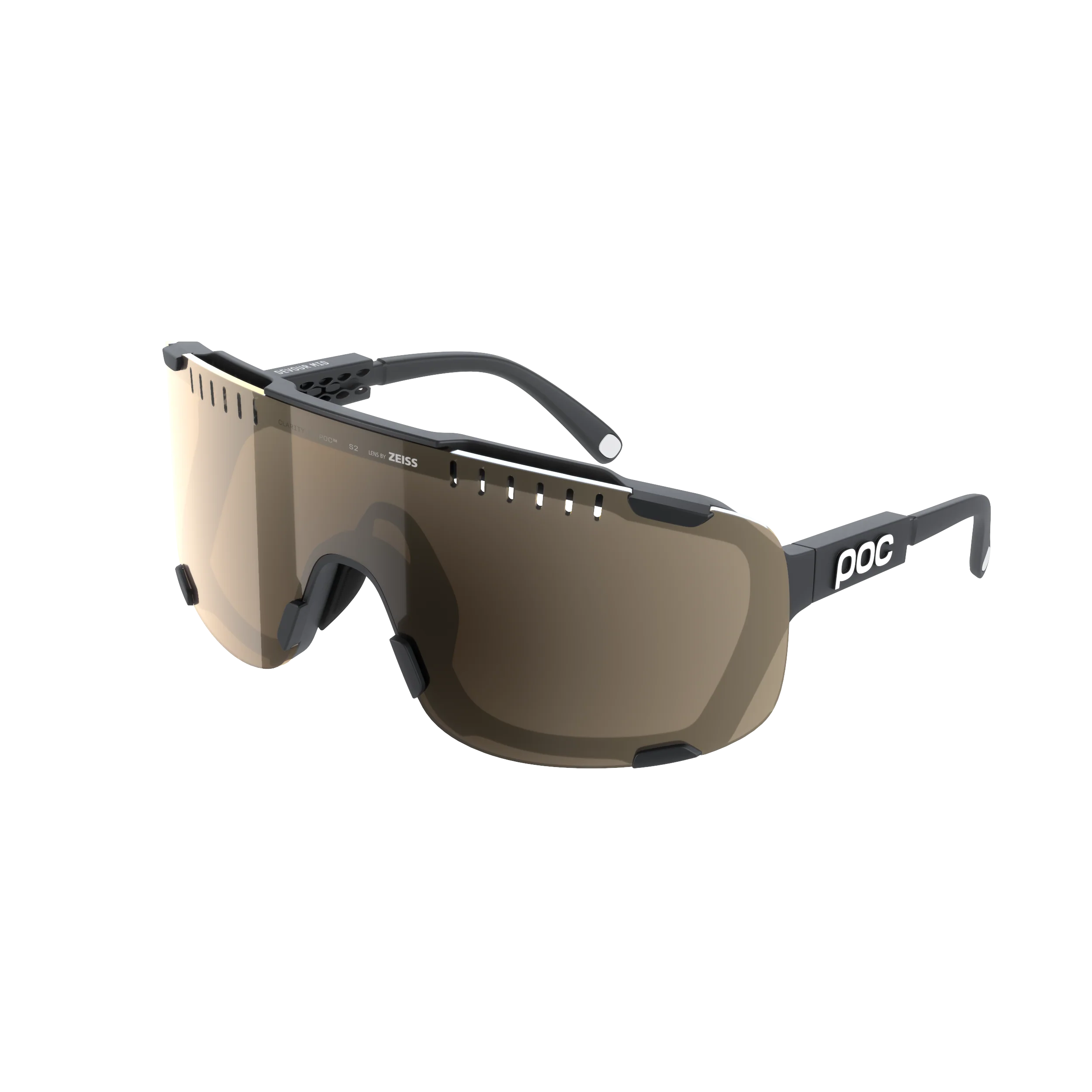 Lunettes POC DEVOUR MID + Noir Verre Clarity Trail Partly Sunny Silver