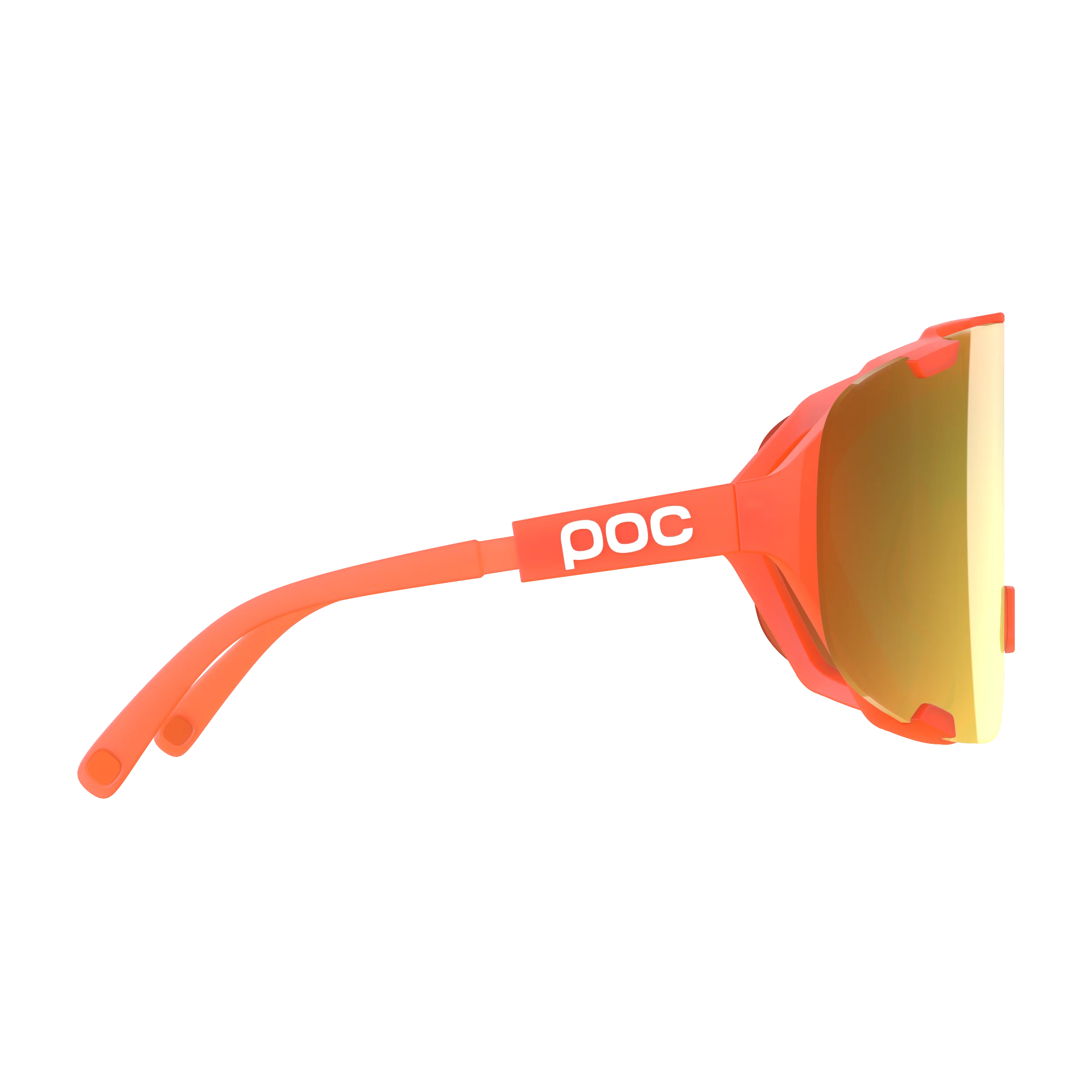 Lunettes POC DEVOUR + Orange Fluo Translucide Verre Clarity Road Partly Sunny Gold - Image 3