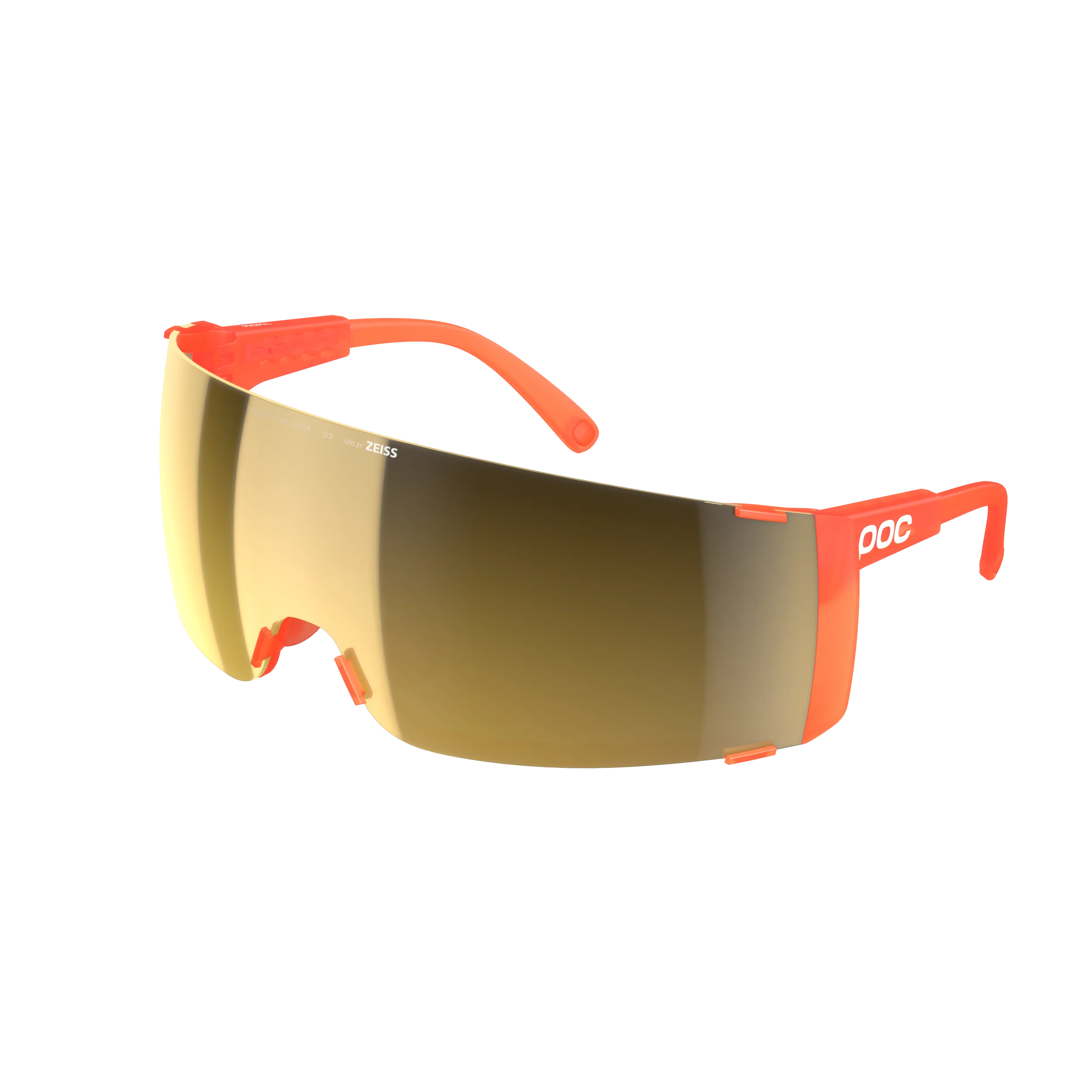 Lunettes POC PROPEL Fluorescent Orange Translucide Verre Clarity Road Sunny Gold