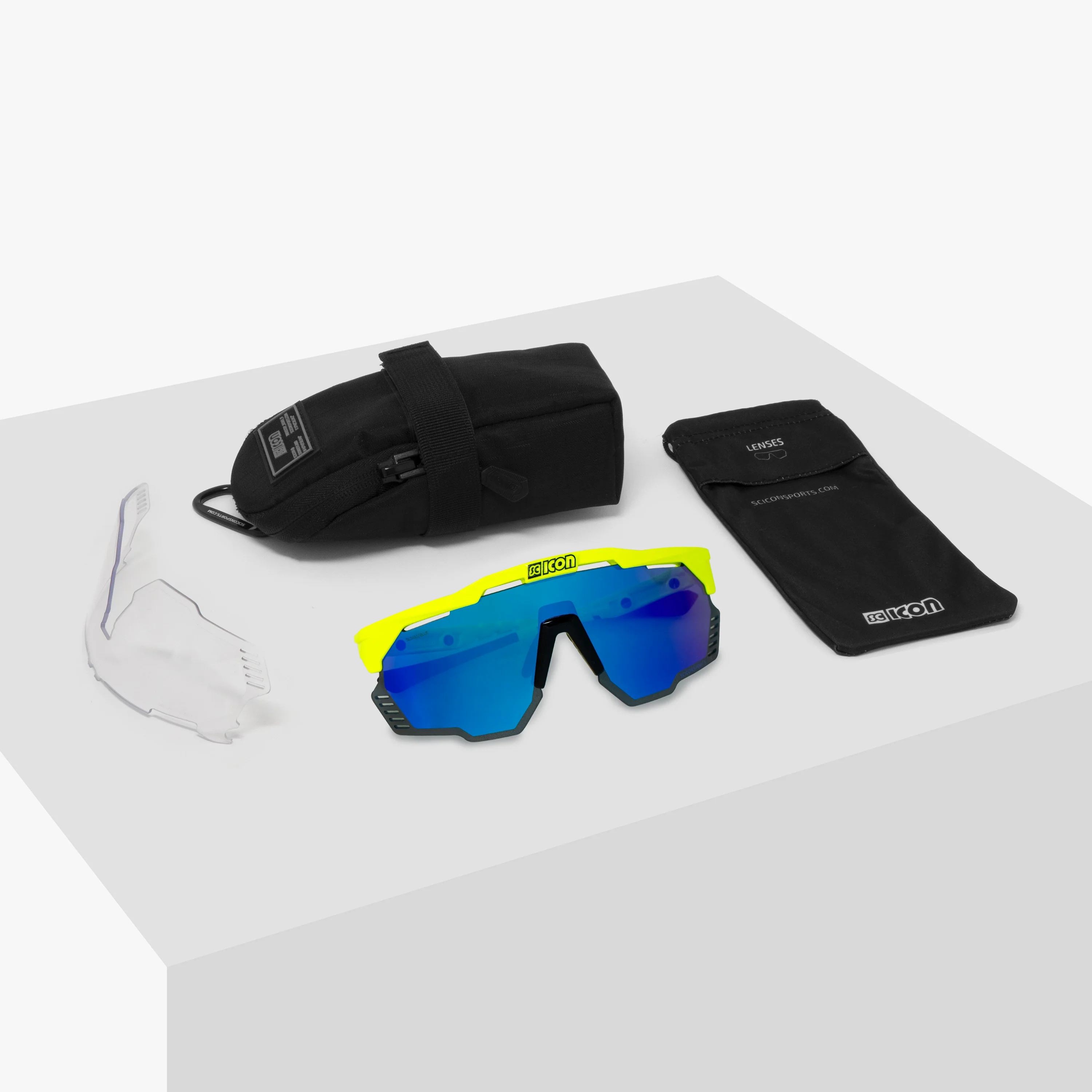 Lunettes SCICON AEROSHADE KUNKEN Jaune Fluo Multimirror Bleu - Image 5