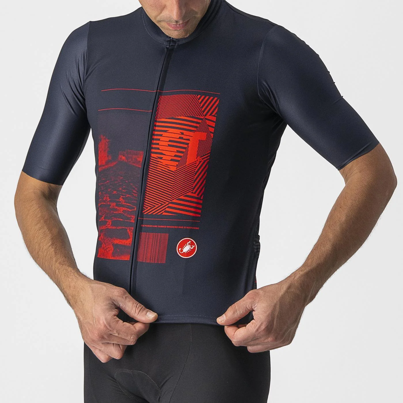 Maillot CASTELLI 13 SCREEN Manches Courtes Bleu/Rouge - Image 5